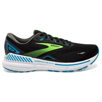 Brooks Men’s Adrenaline GTS 23 Athletic Shoes-Black/Hawaiian Ocean/Green