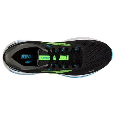 Brooks Men’s Adrenaline GTS 23 Athletic Shoes-Black/Hawaiian Ocean/Green