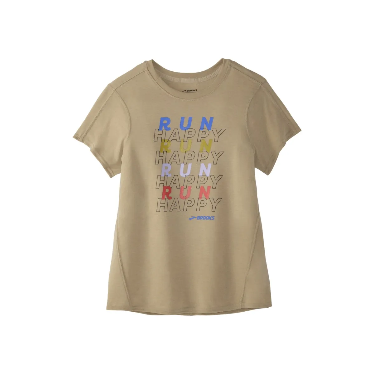 Brooks T-Shirt - Short Sleeve, Light Brown, Distance Graphic