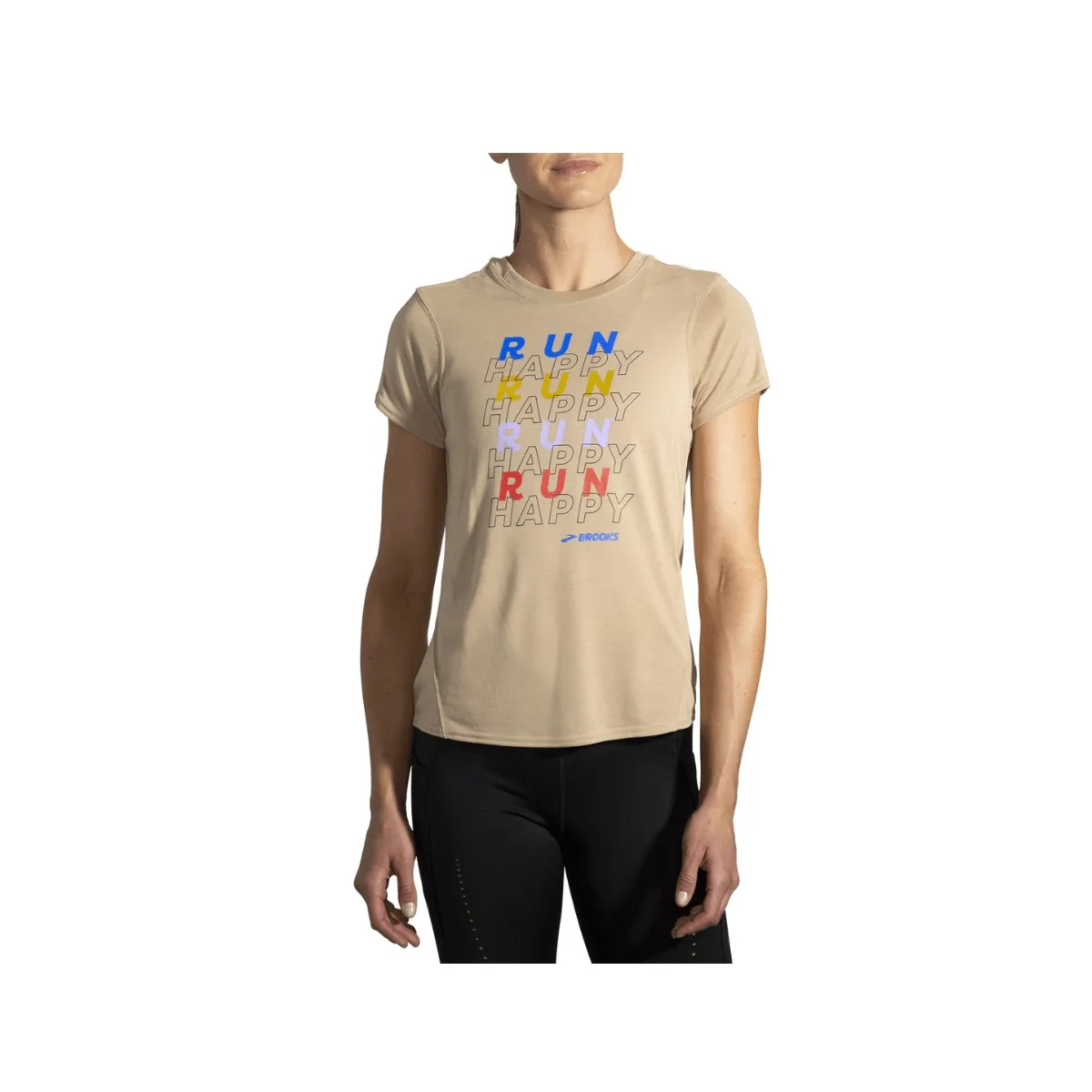 Brooks T-Shirt - Short Sleeve, Light Brown, Distance Graphic