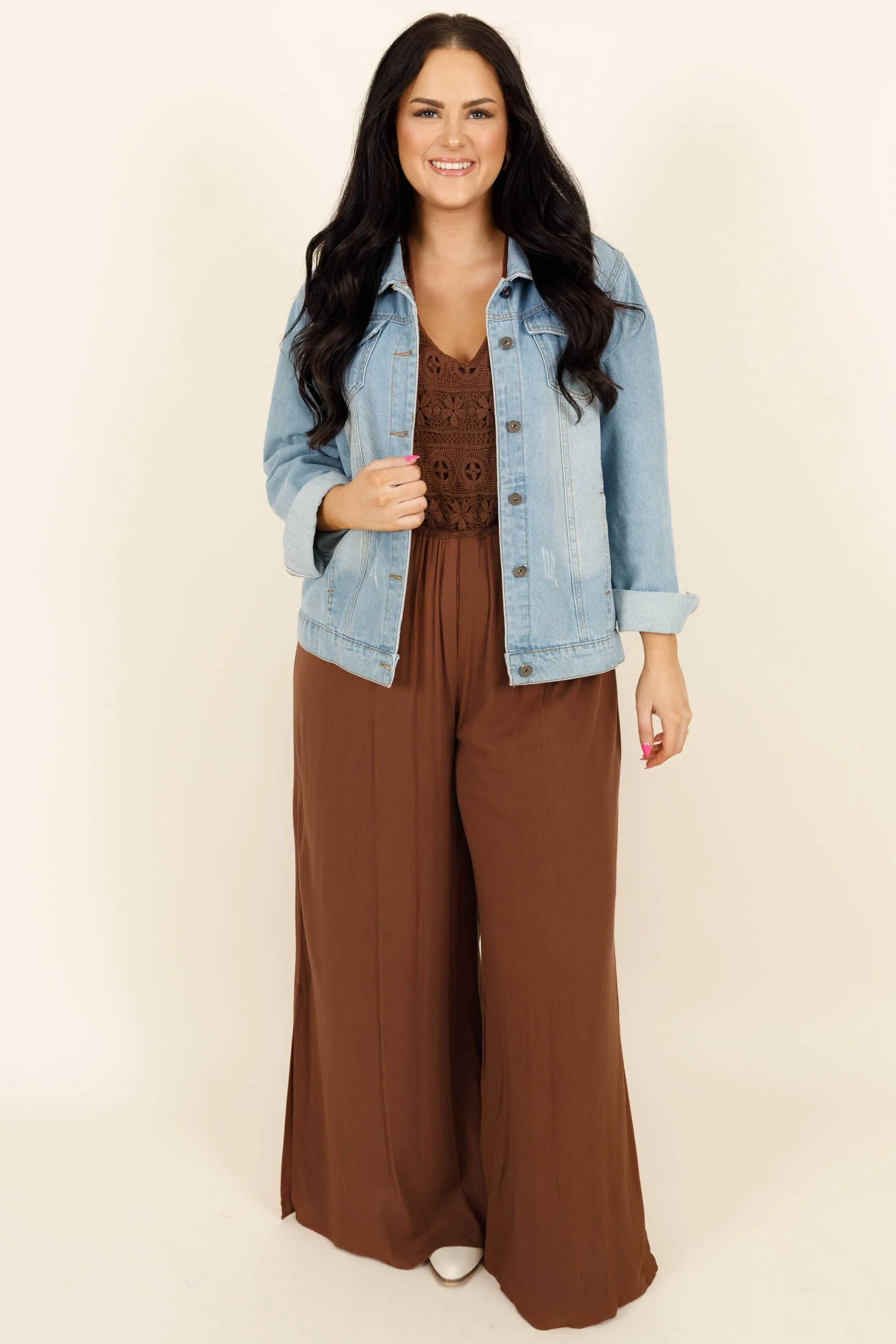 Brown lace jumpsuit