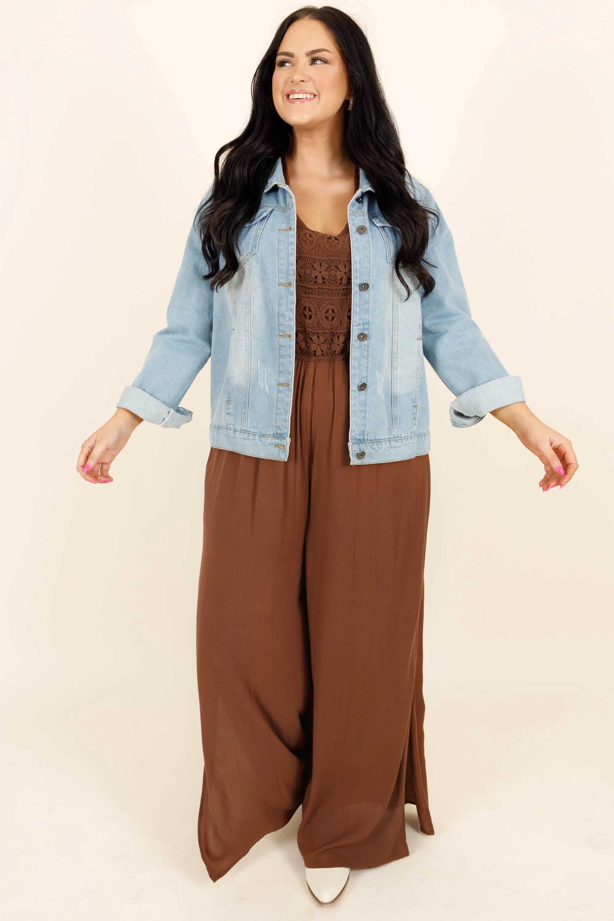 Brown lace jumpsuit