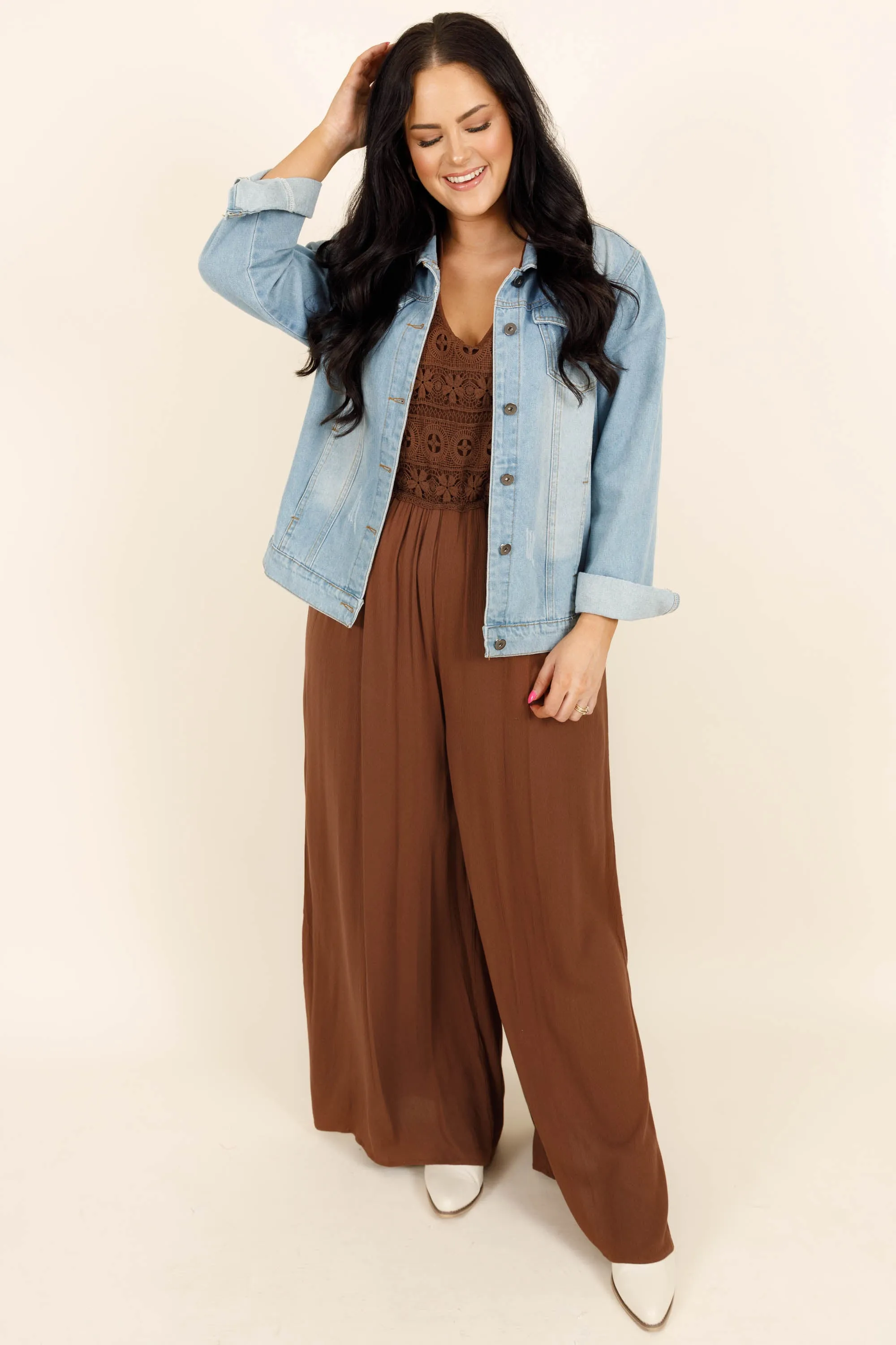 Brown lace jumpsuit