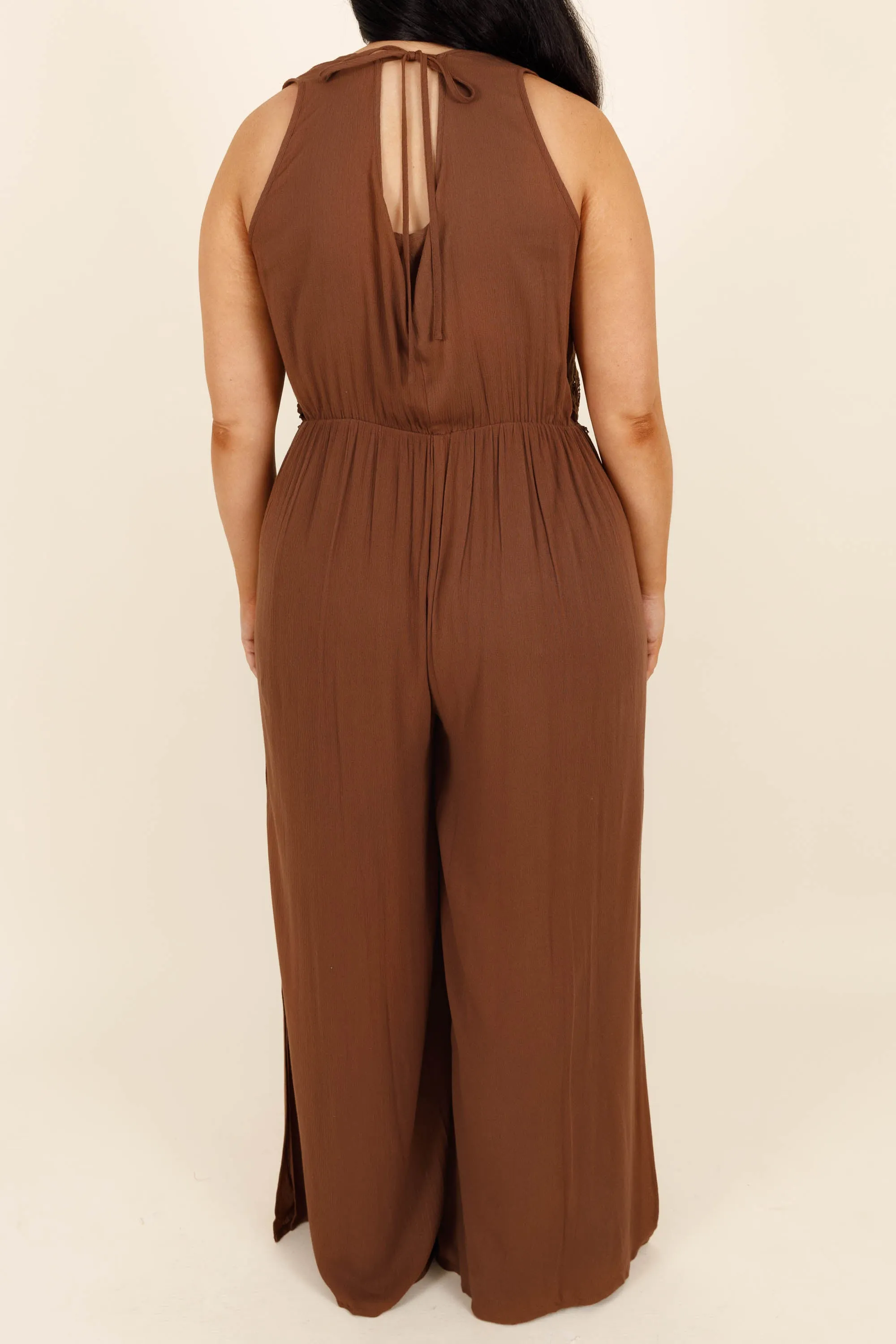 Brown lace jumpsuit