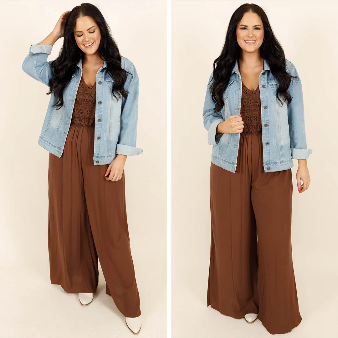 Brown lace jumpsuit