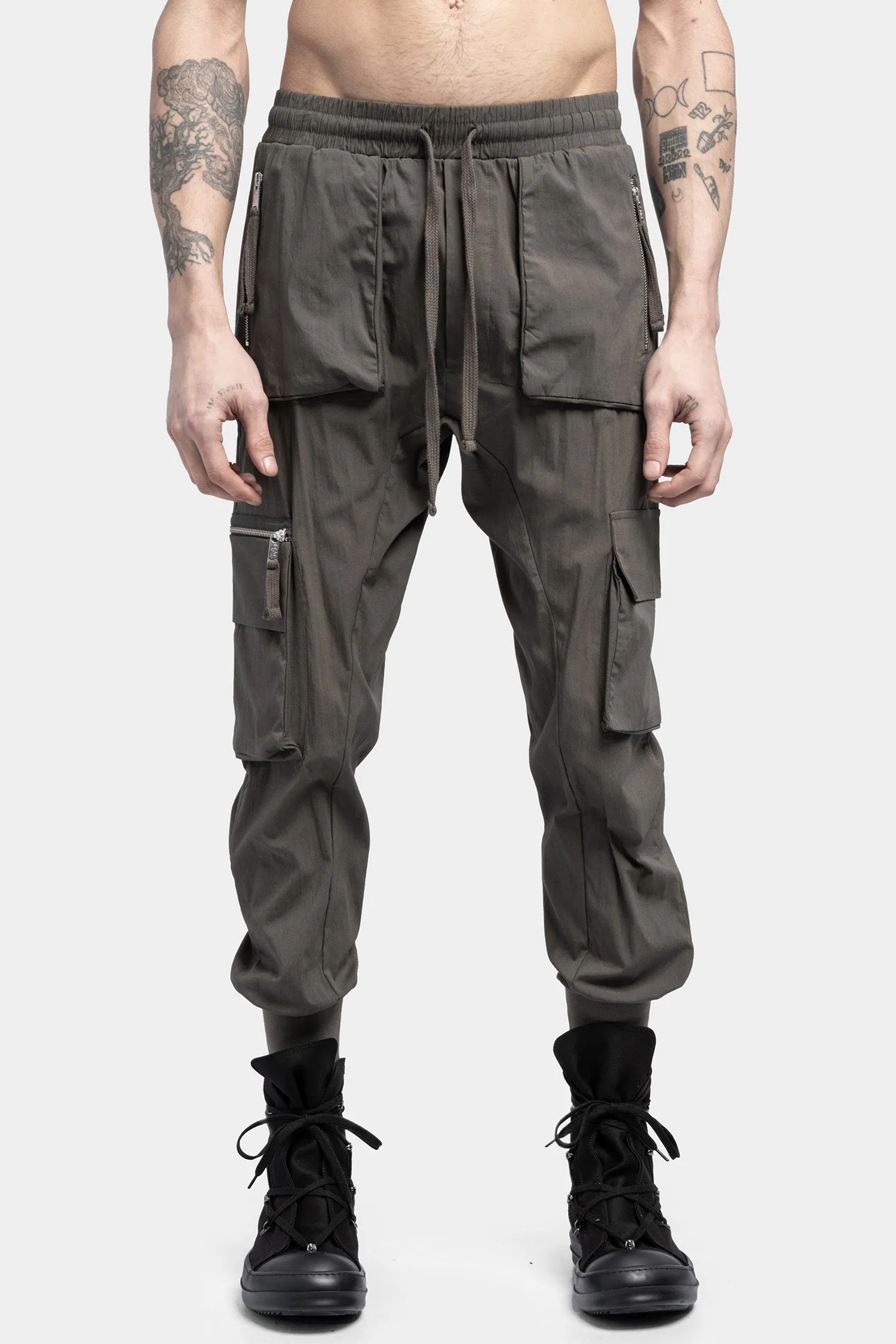 Cargo zip pocket pants, Ivy green