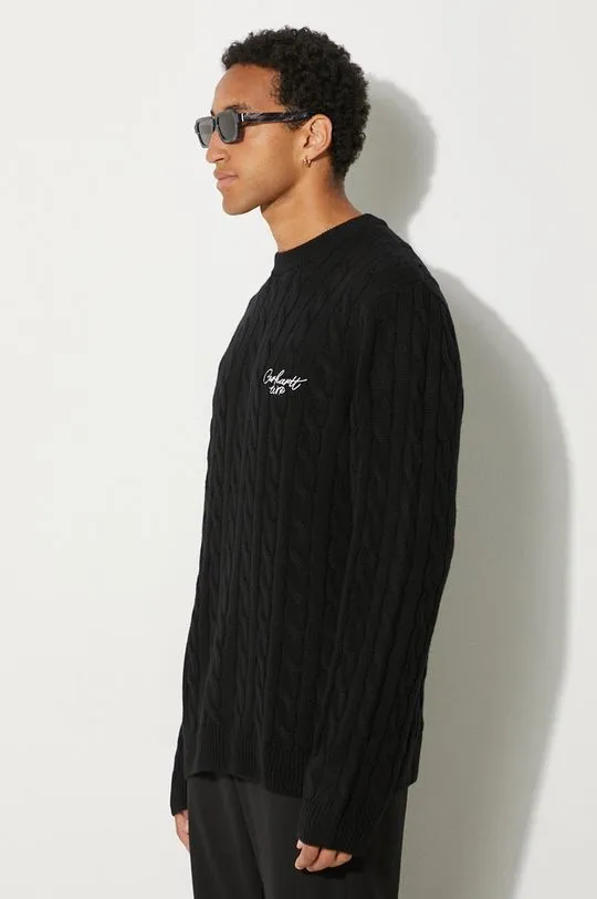 Carhartt WIP wool jumper Signature Sweater men’s black color I033885.K02XX