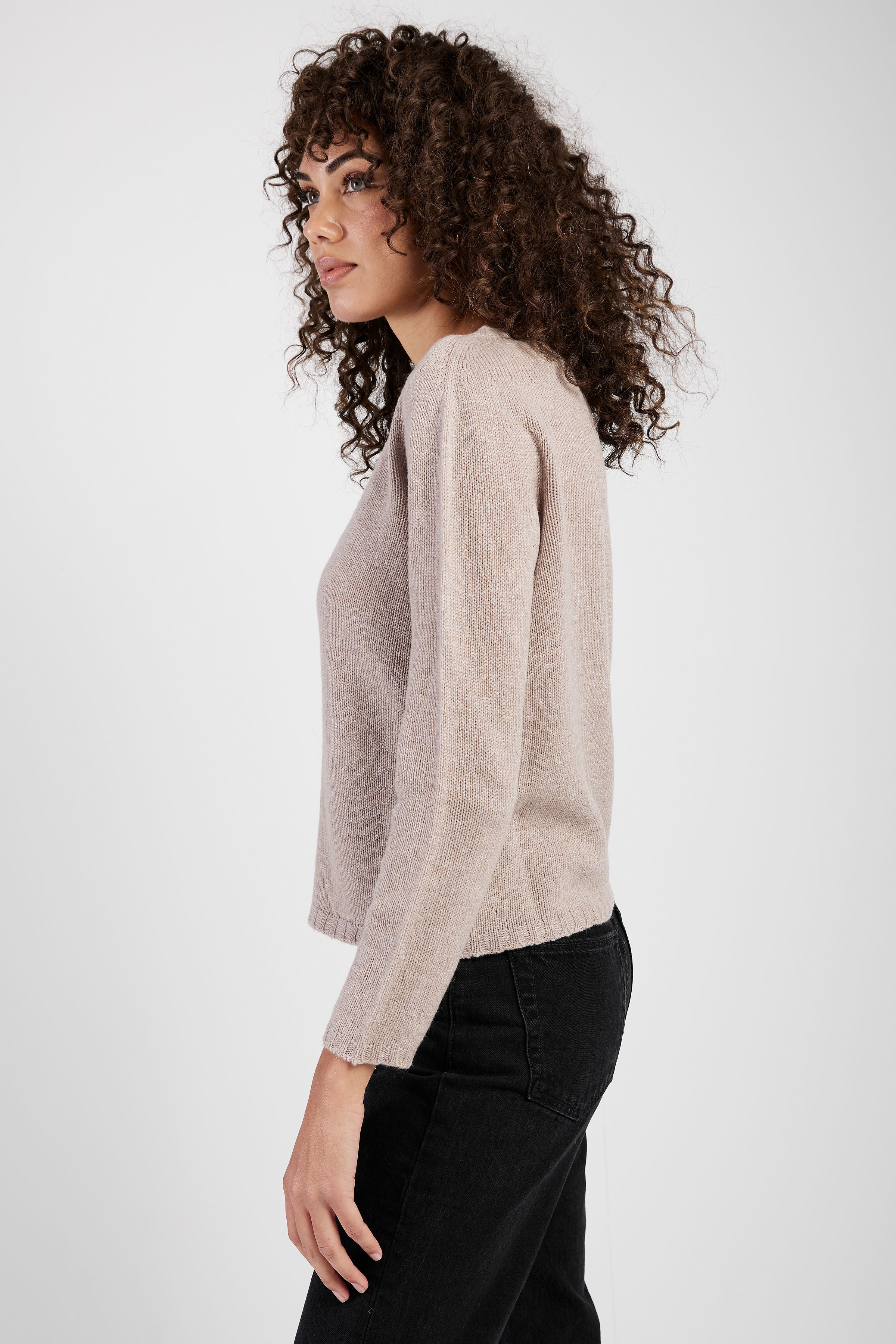 Cashmere V-Neck Sweater - Tortora