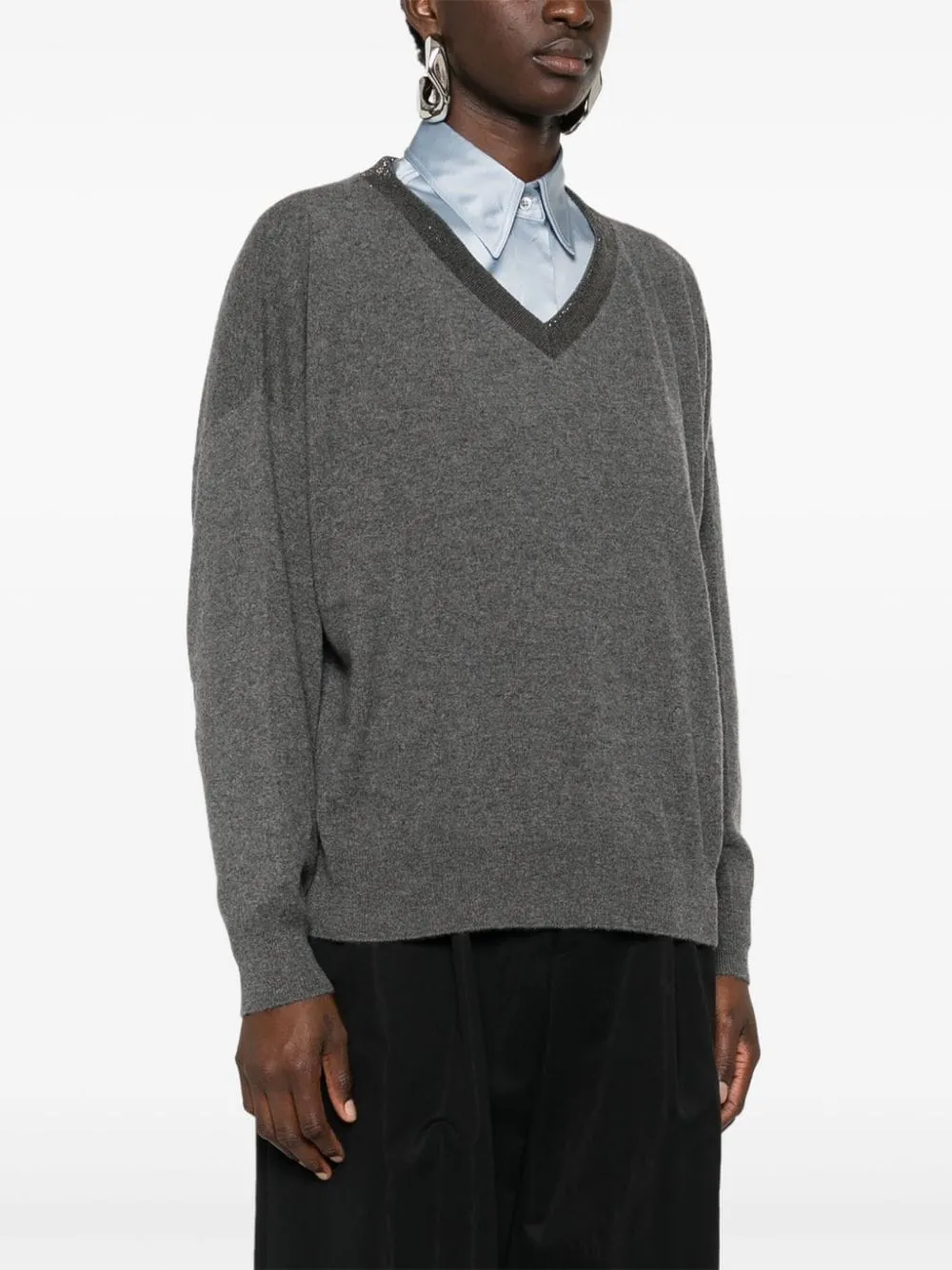 CASHMERE V-NECKED SWEATER