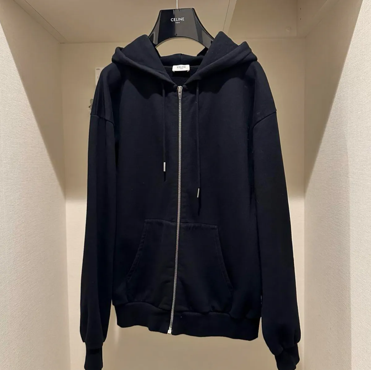 Celine Long Sleeves Cotton Logo Hoodies & Sweatshirts