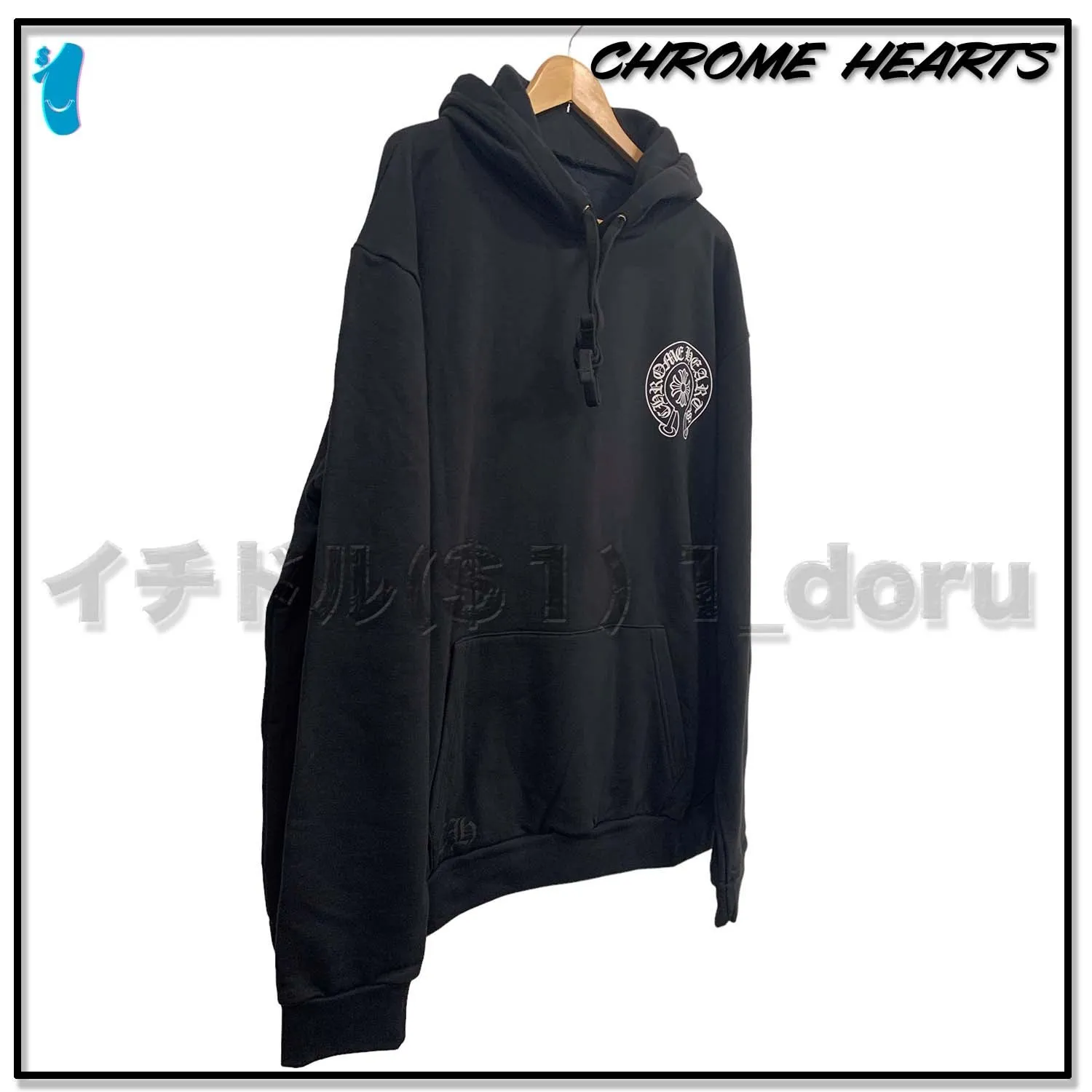 CHROME HEARTS Cotton Logo Hoodies - Unisex Street Style