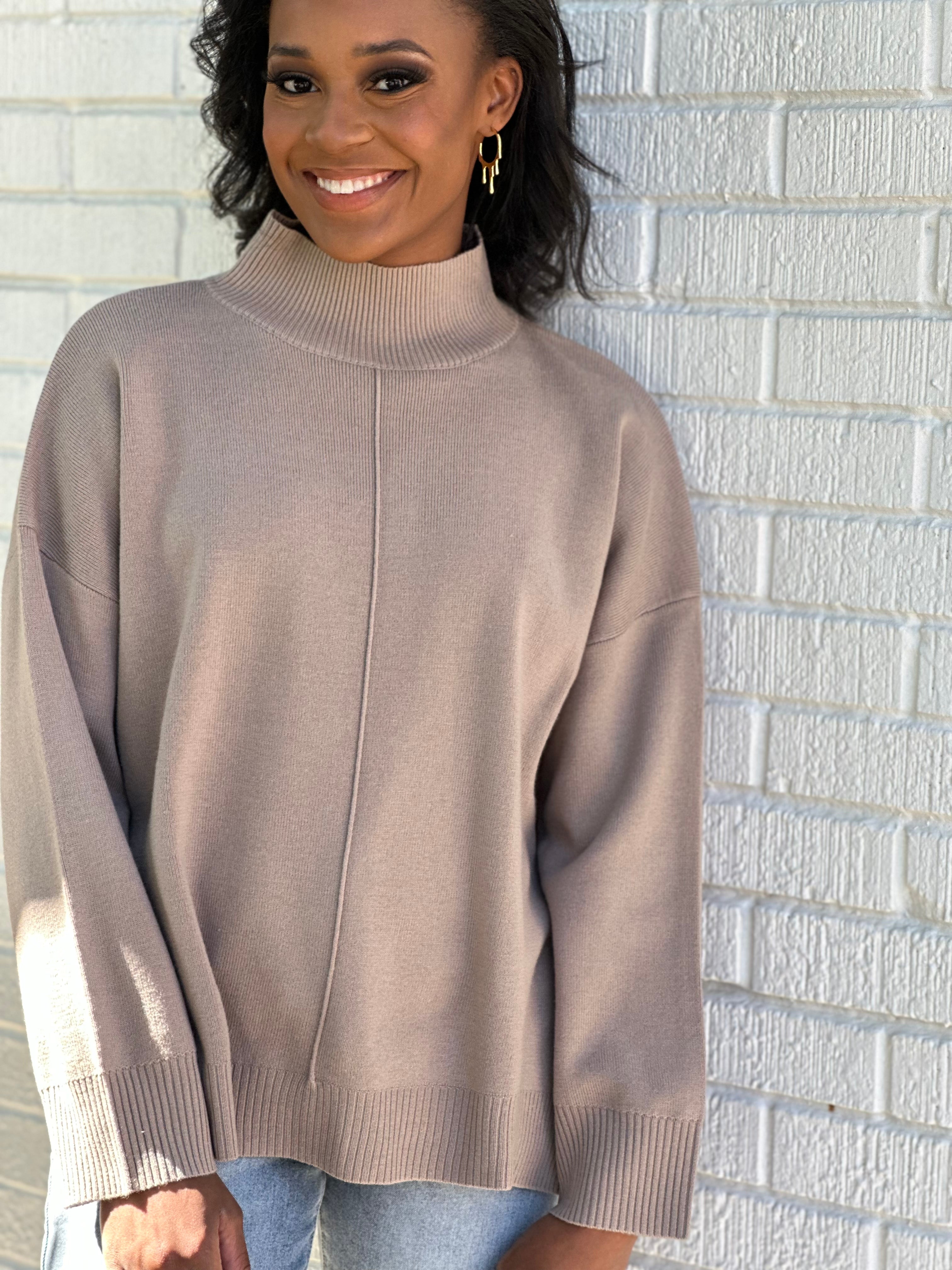 Core Mock Neck Sweater - Front Seam - Fashionable and Versatile