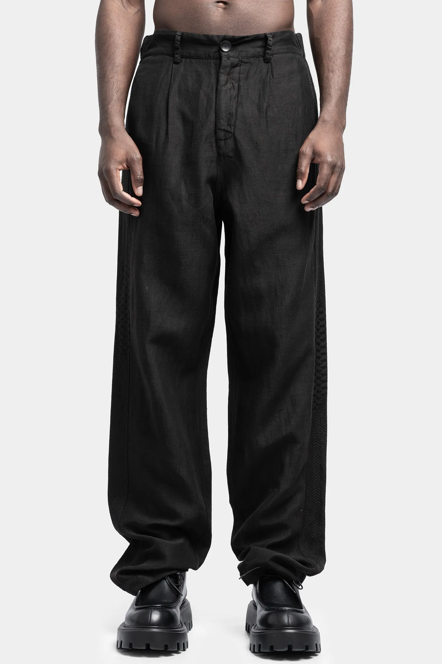 Cotton-flax blend pants