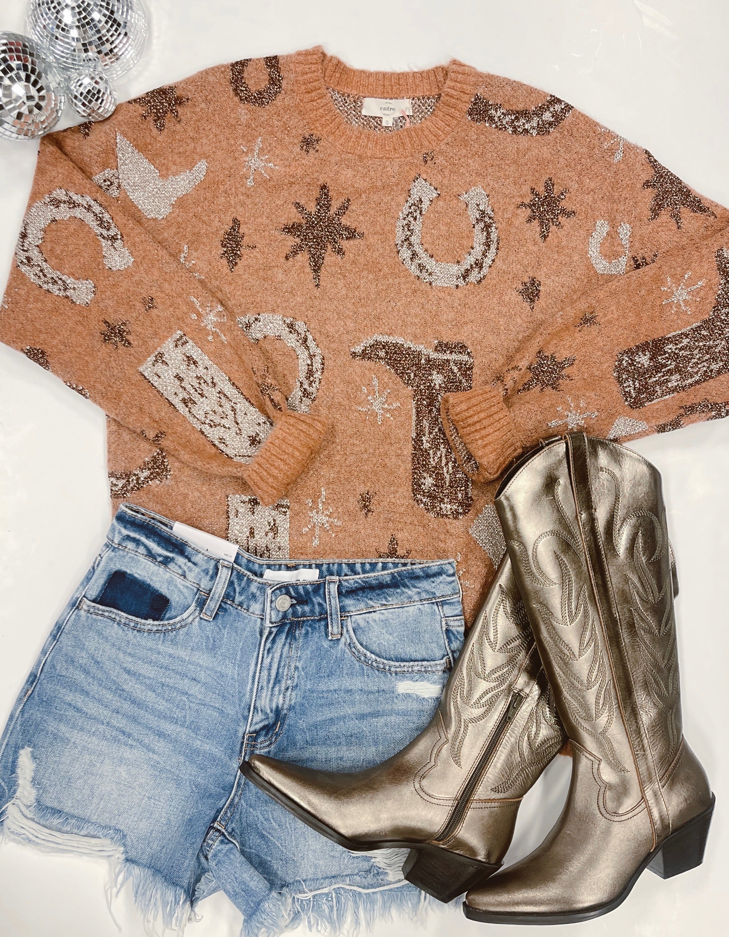 Cowgirl Curve Sweater | Tan