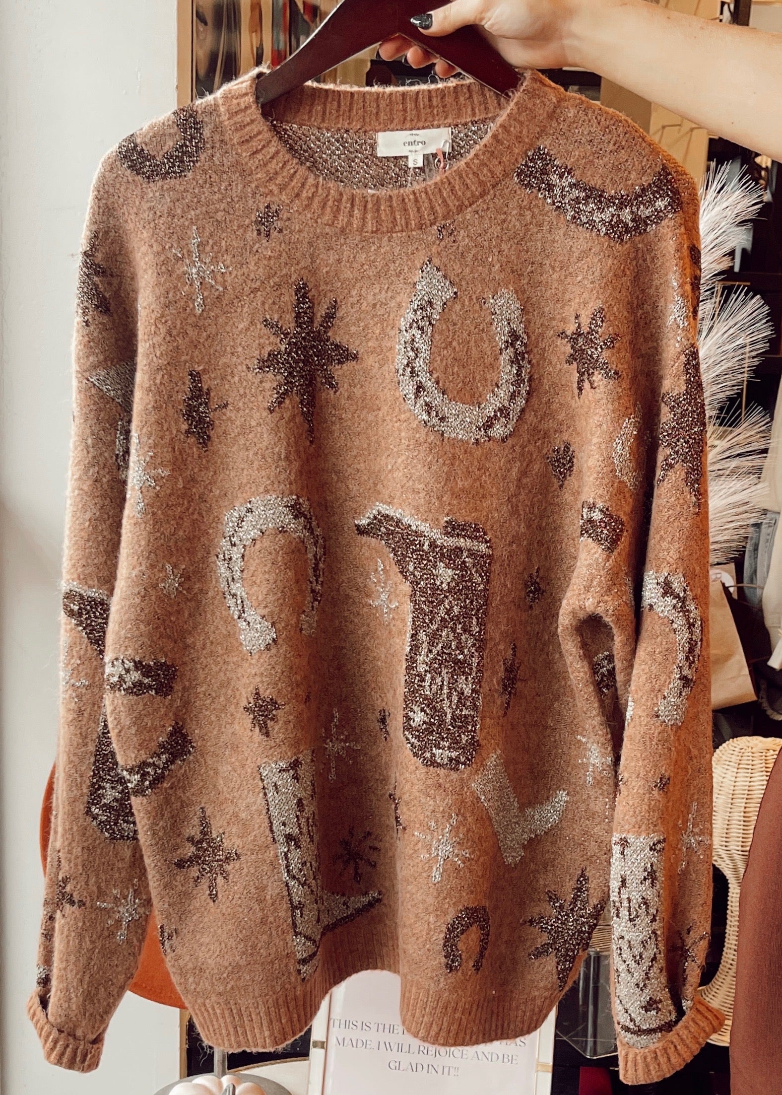 Cowgirl Curve Sweater | Tan