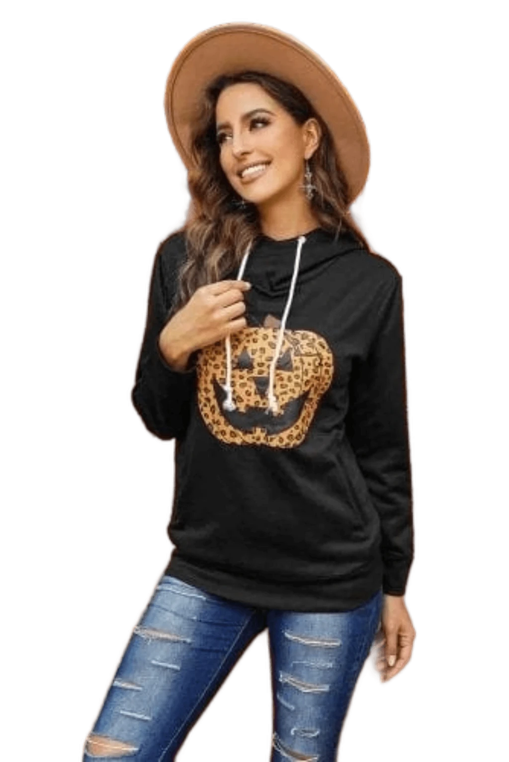 Cowl Pumpkin Hoodie Sweater - Fall Fashion