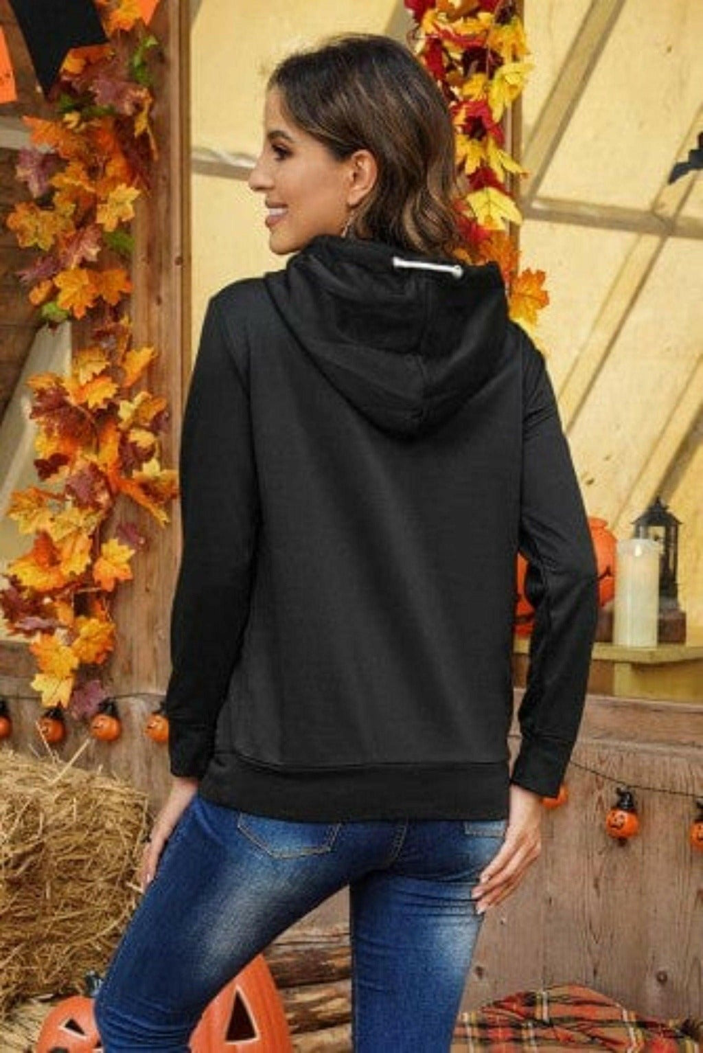 Cowl Pumpkin Hoodie Sweater - Fall Fashion