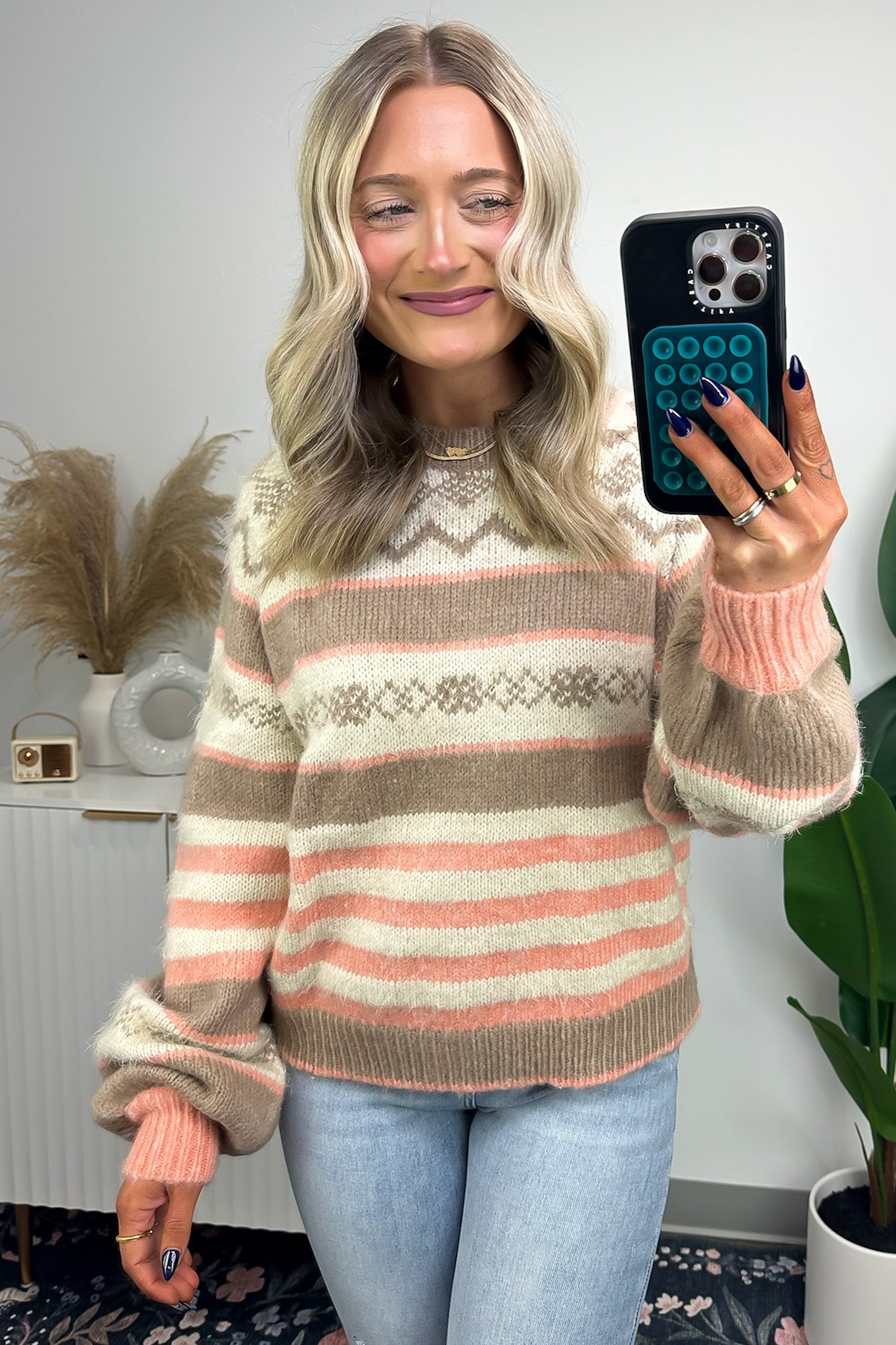 Cozy Fair Isle Color Block Sweater - FINAL SALE