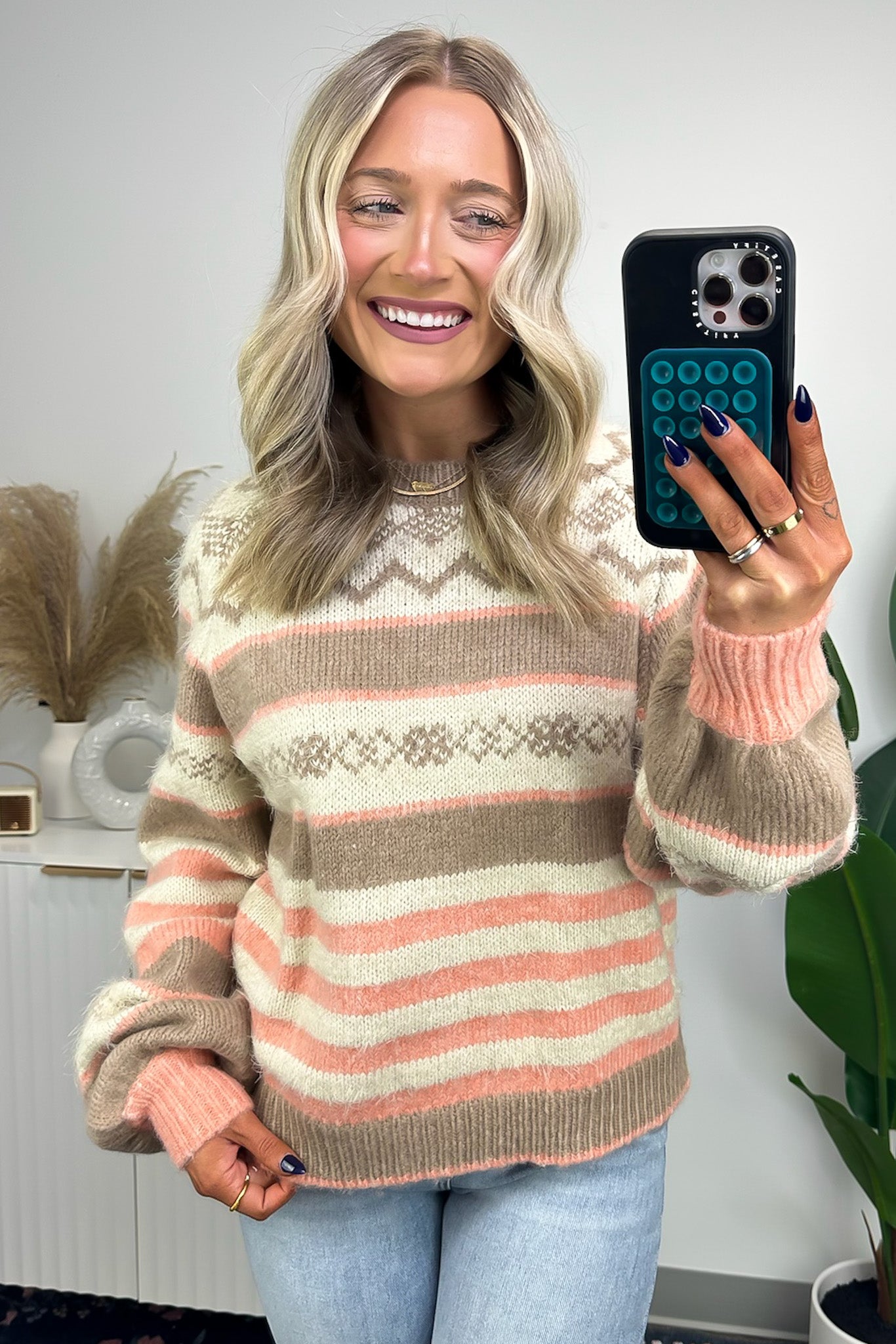 Cozy Fair Isle Color Block Sweater - FINAL SALE