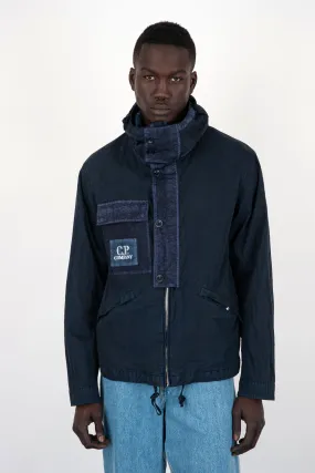 C.P. Company Indigo Cotton Gum Hooded Jacket in 50 Fili