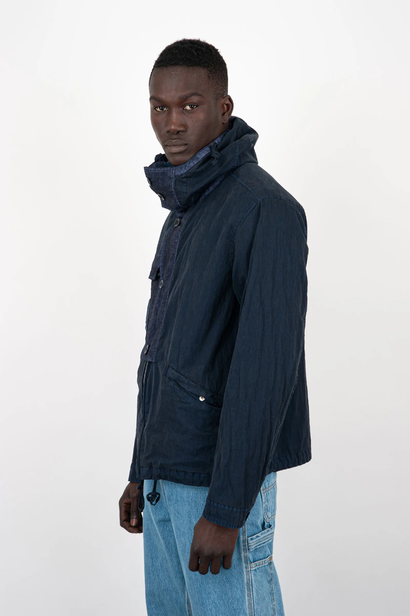 C.P. Company Indigo Cotton Gum Hooded Jacket in 50 Fili