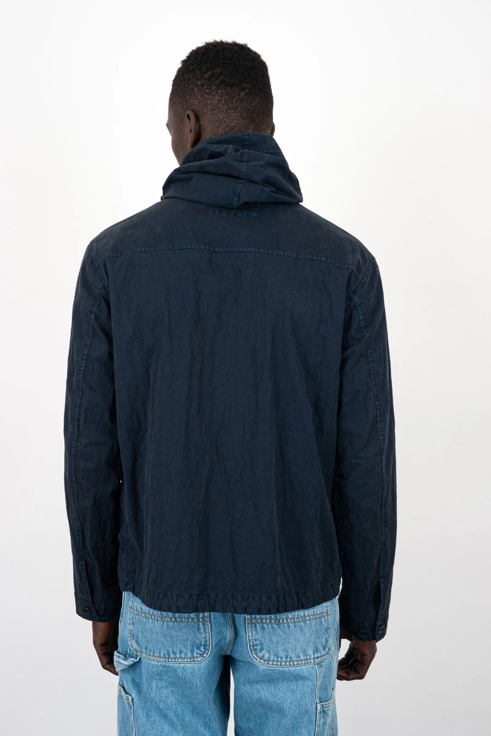 C.P. Company Indigo Cotton Gum Hooded Jacket in 50 Fili