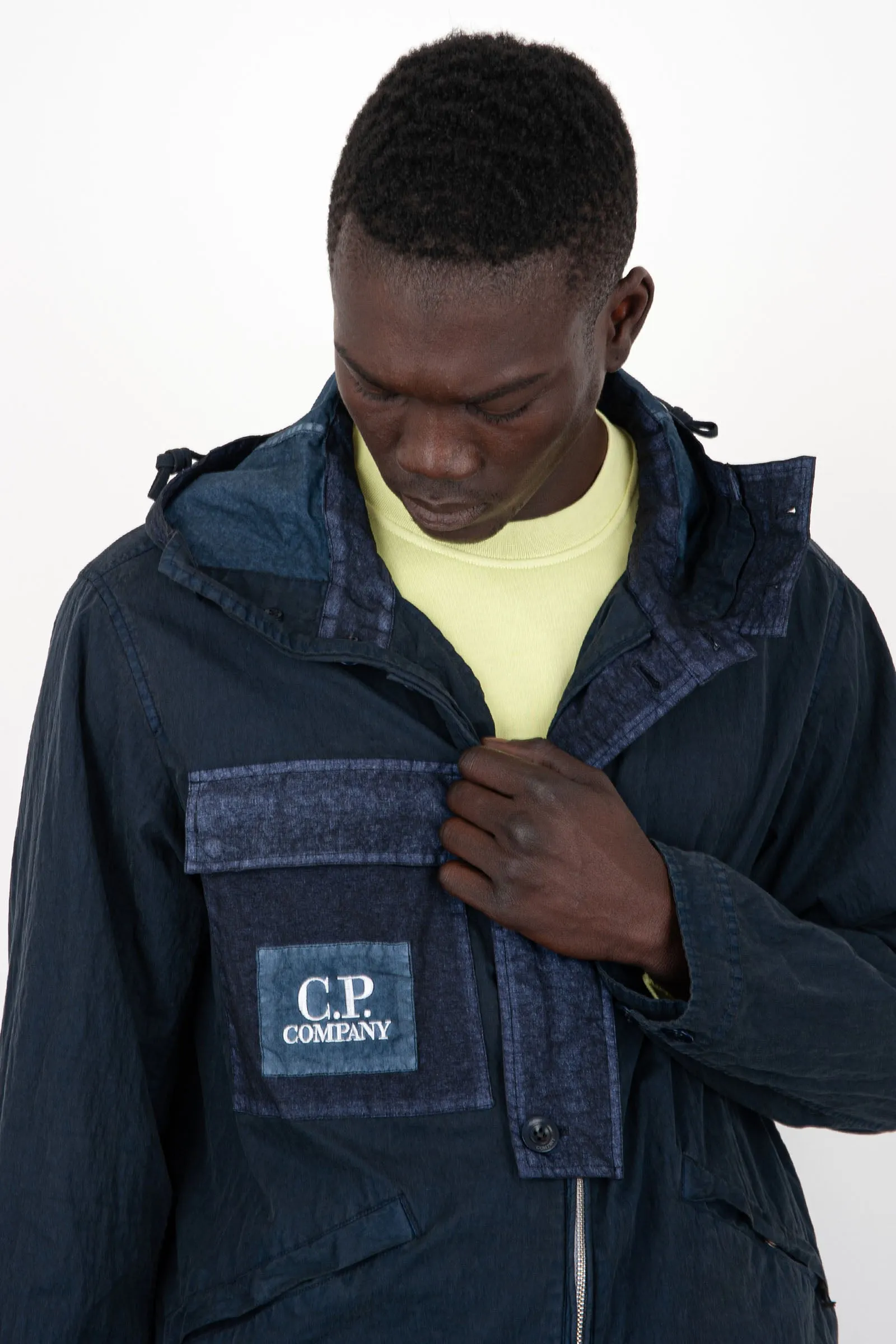 C.P. Company Indigo Cotton Gum Hooded Jacket in 50 Fili