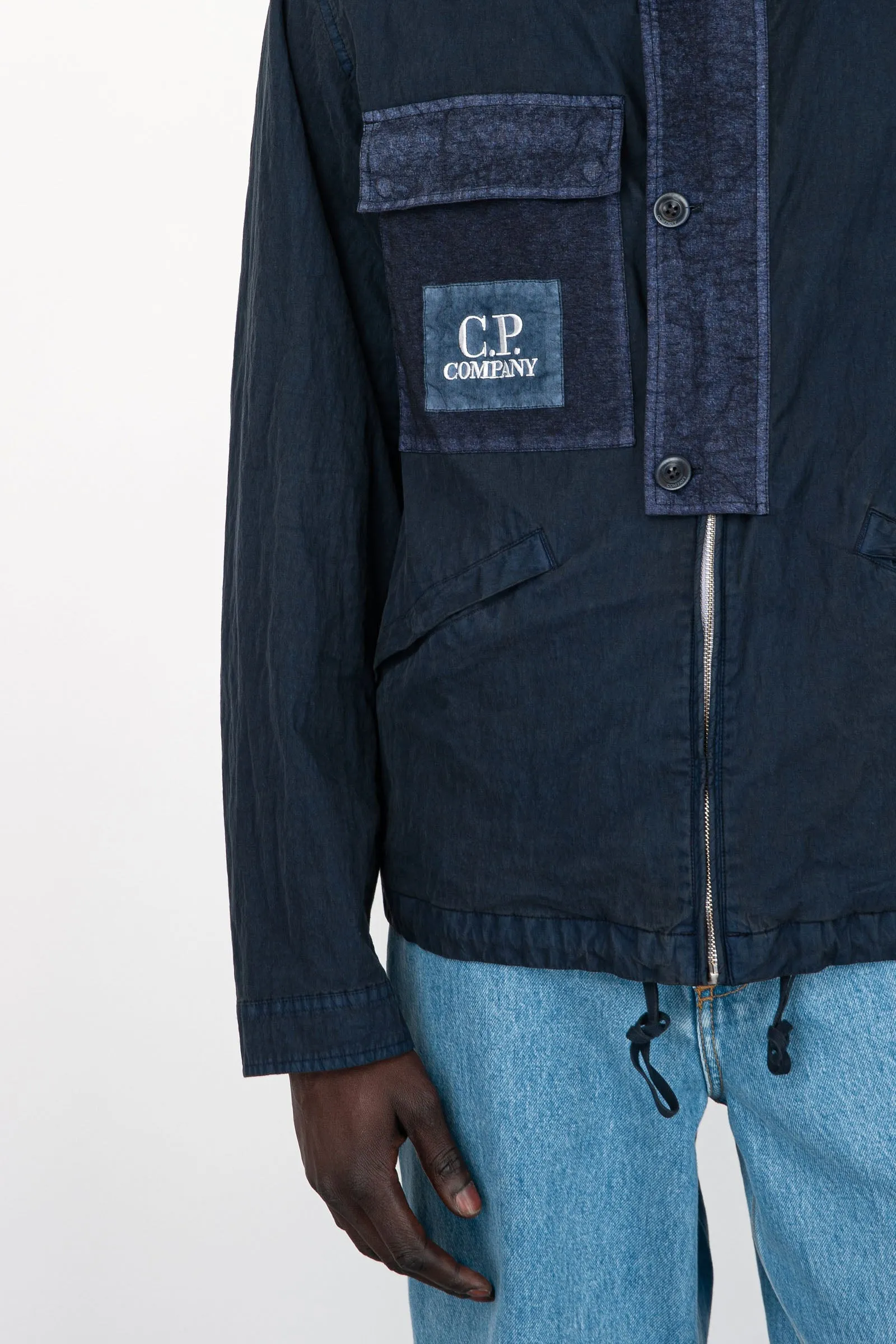 C.P. Company Indigo Cotton Gum Hooded Jacket in 50 Fili