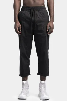 Cropped black cotton blend pants