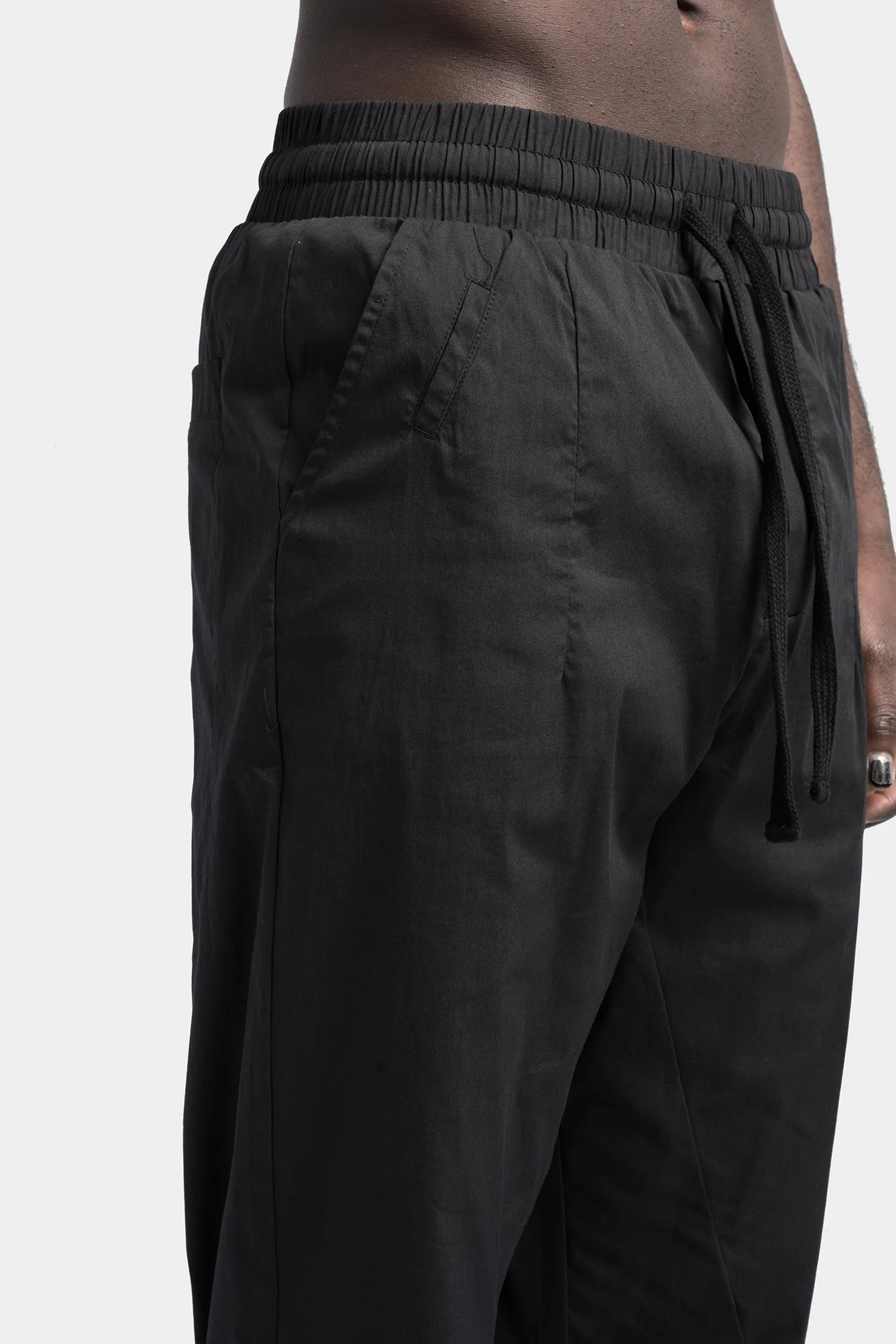 Cropped black cotton blend pants