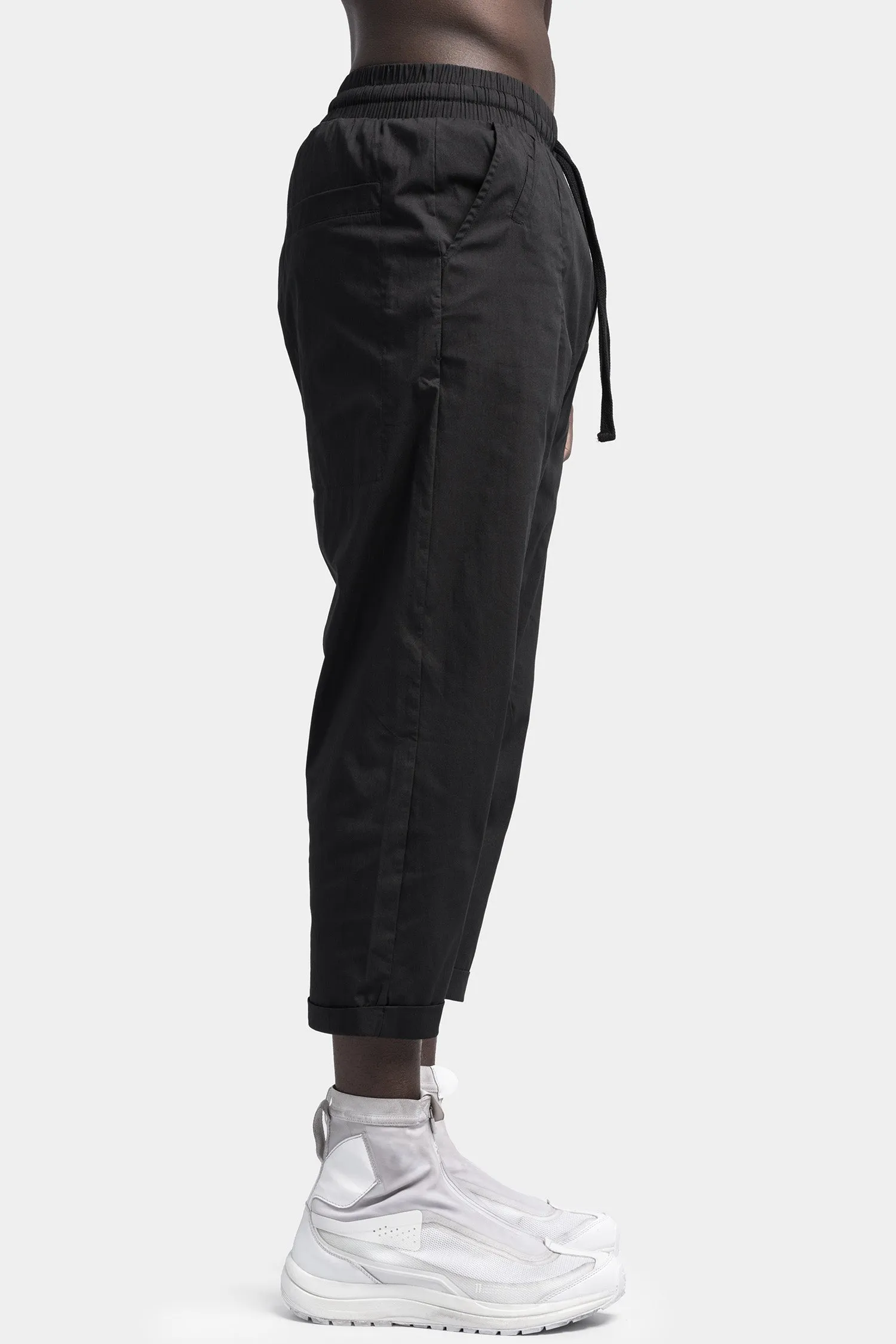 Cropped black cotton blend pants