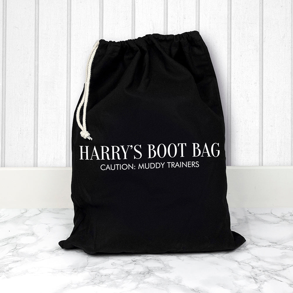 Customized Black Boot Bag