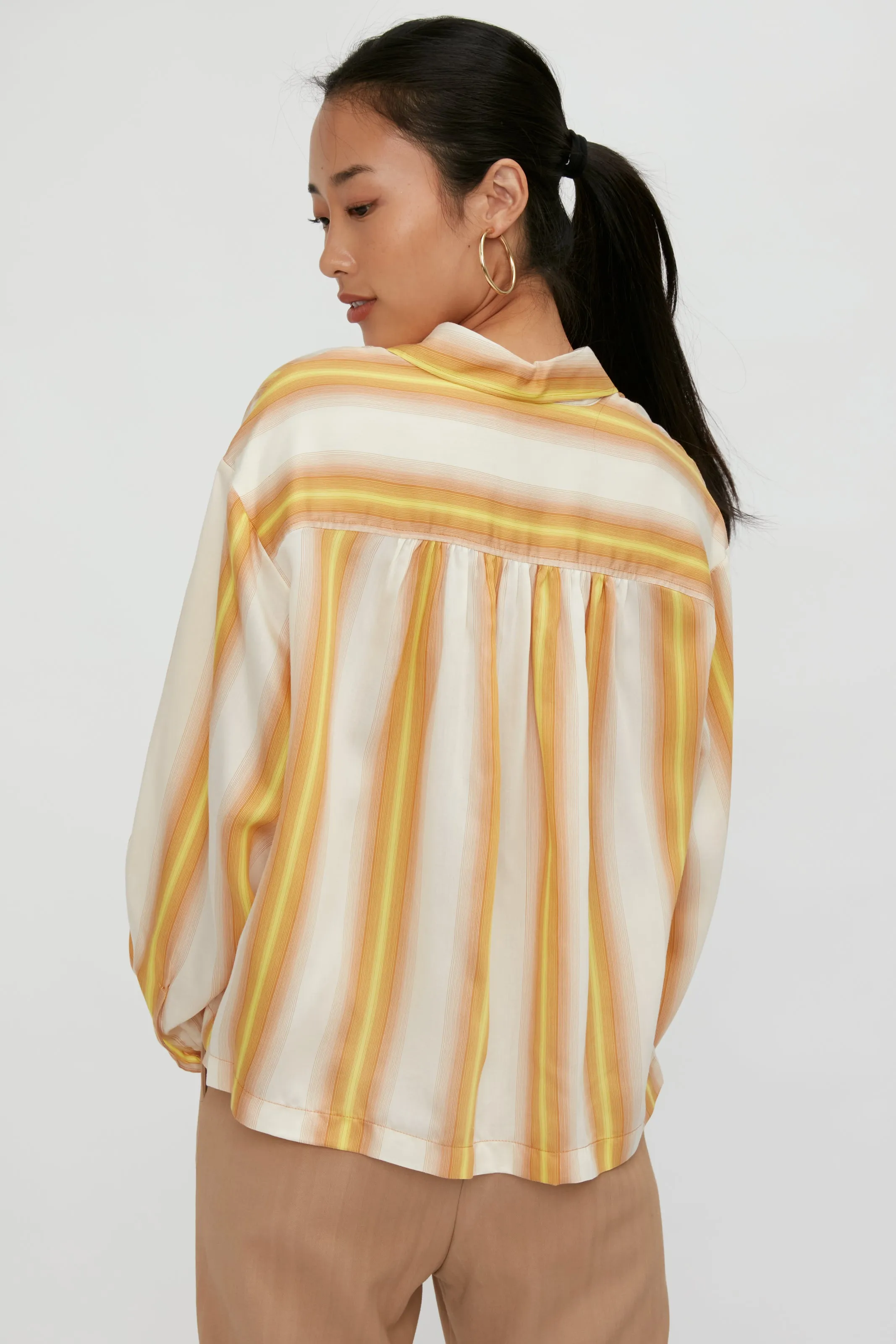 Degradé Stripe Shirt, Crystal Embellished, Ambra