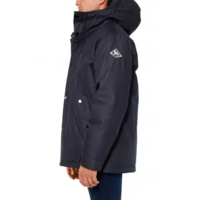 denim parka piuma imbottitura blu