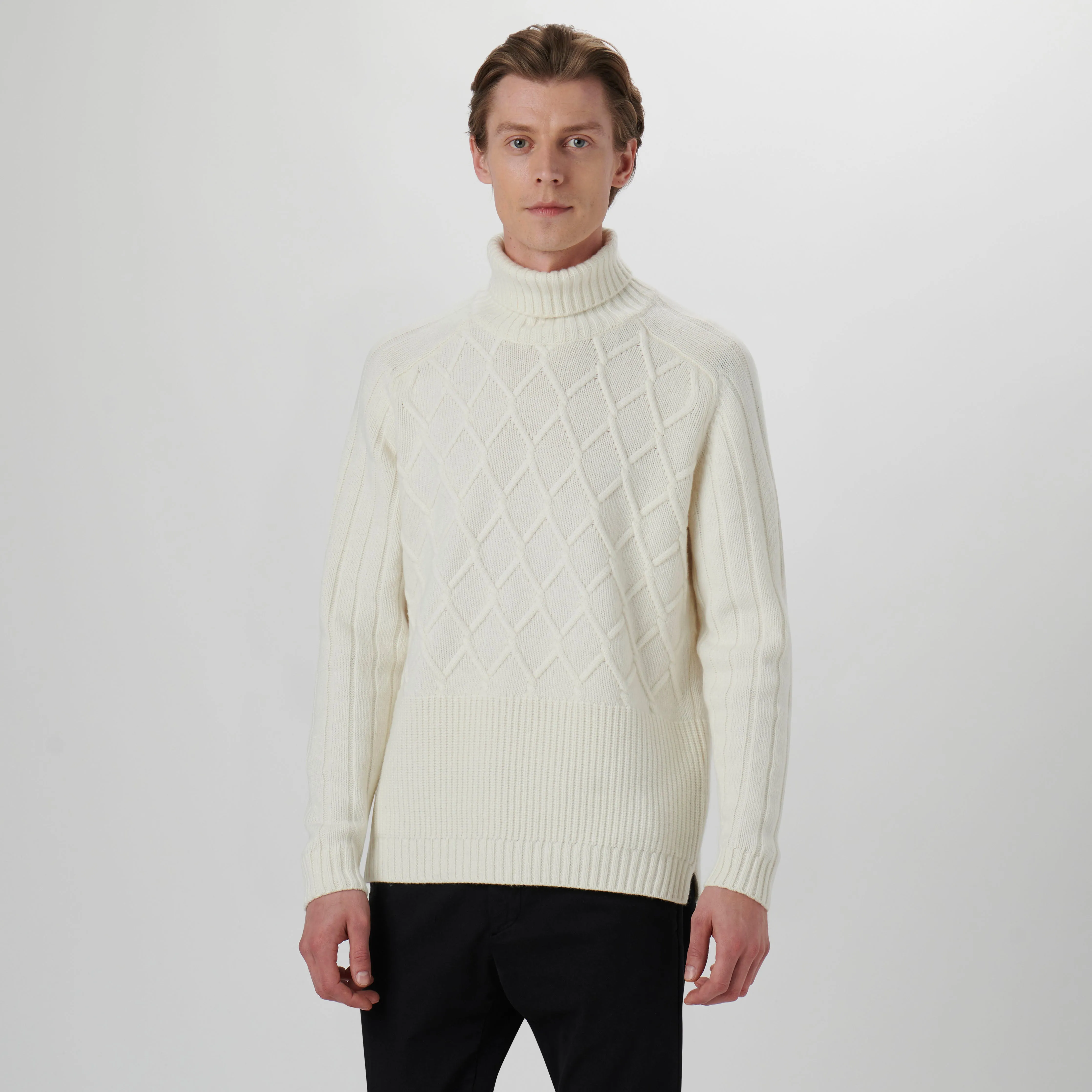 Diamond Stitch Turtleneck Sweater