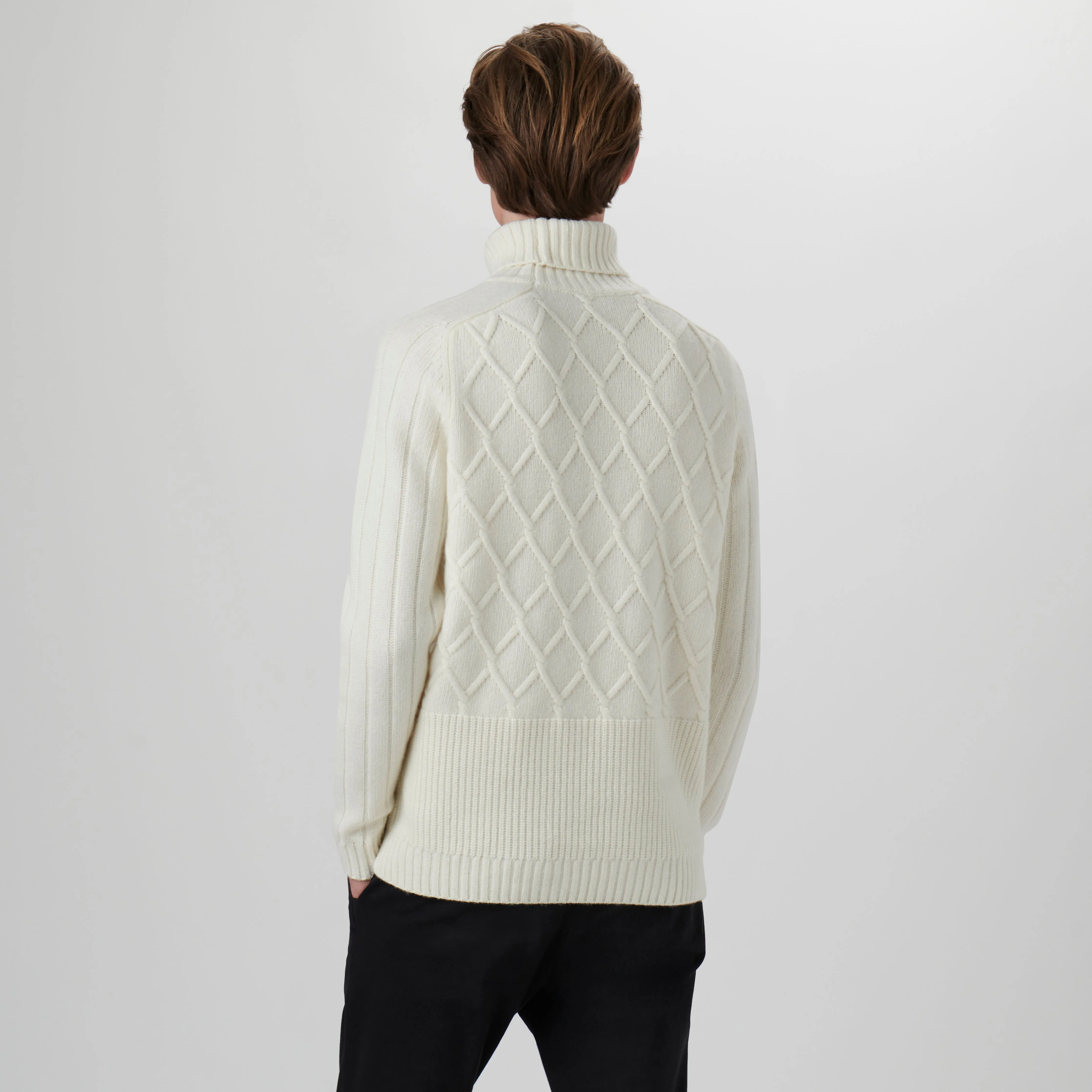 Diamond Stitch Turtleneck Sweater