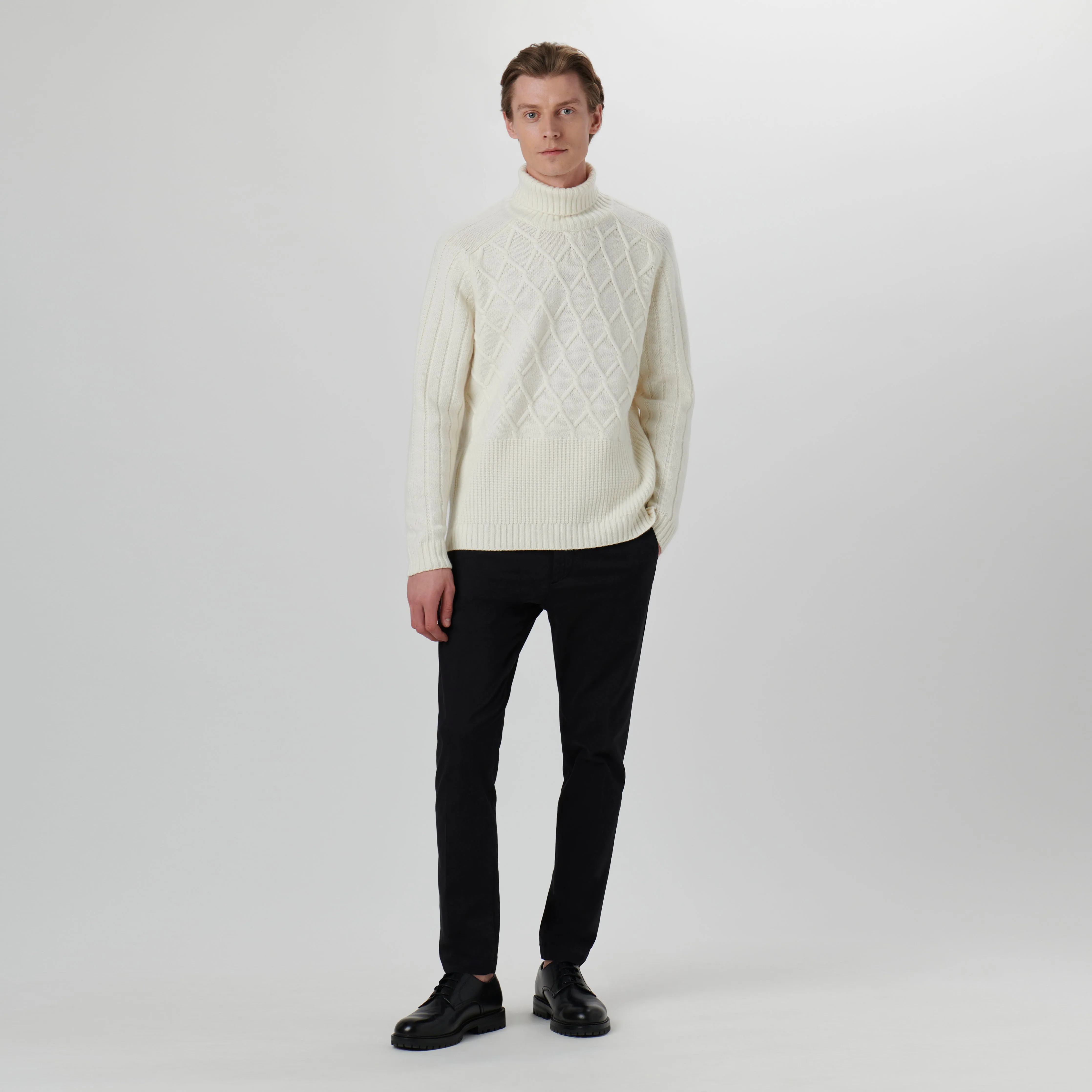 Diamond Stitch Turtleneck Sweater