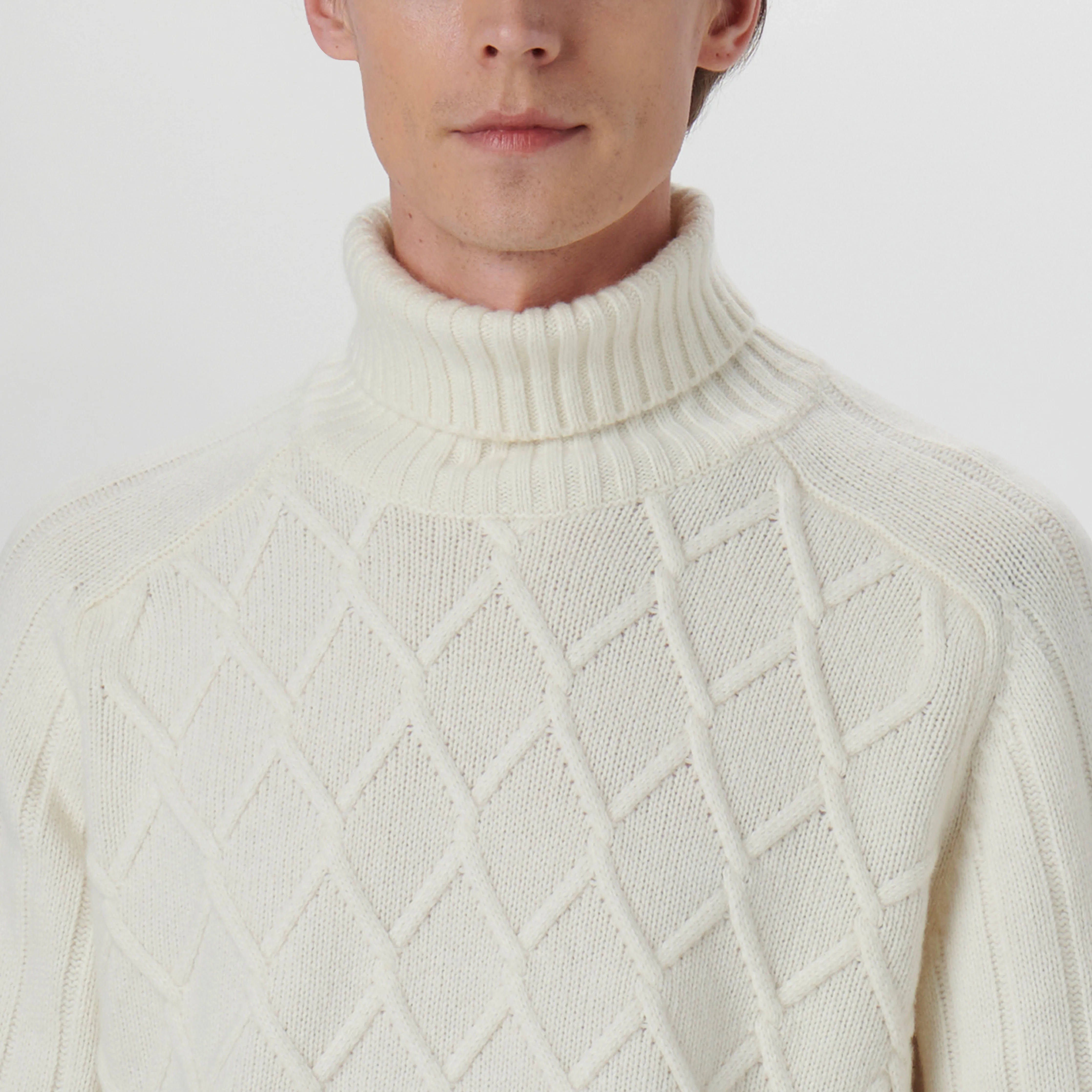 Diamond Stitch Turtleneck Sweater