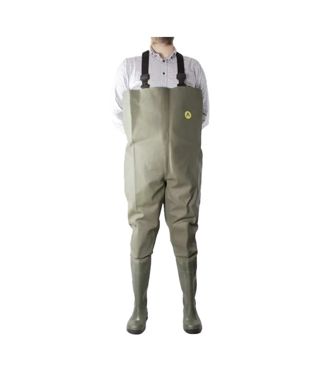 Dikamar Administrator Chest Wader / Mens Boots / Plain Rubber Wellingtons (Green) - UTFS1130