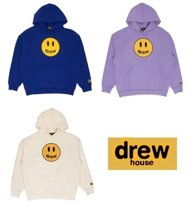 drew house unisex hoodies, plain street style hoodies