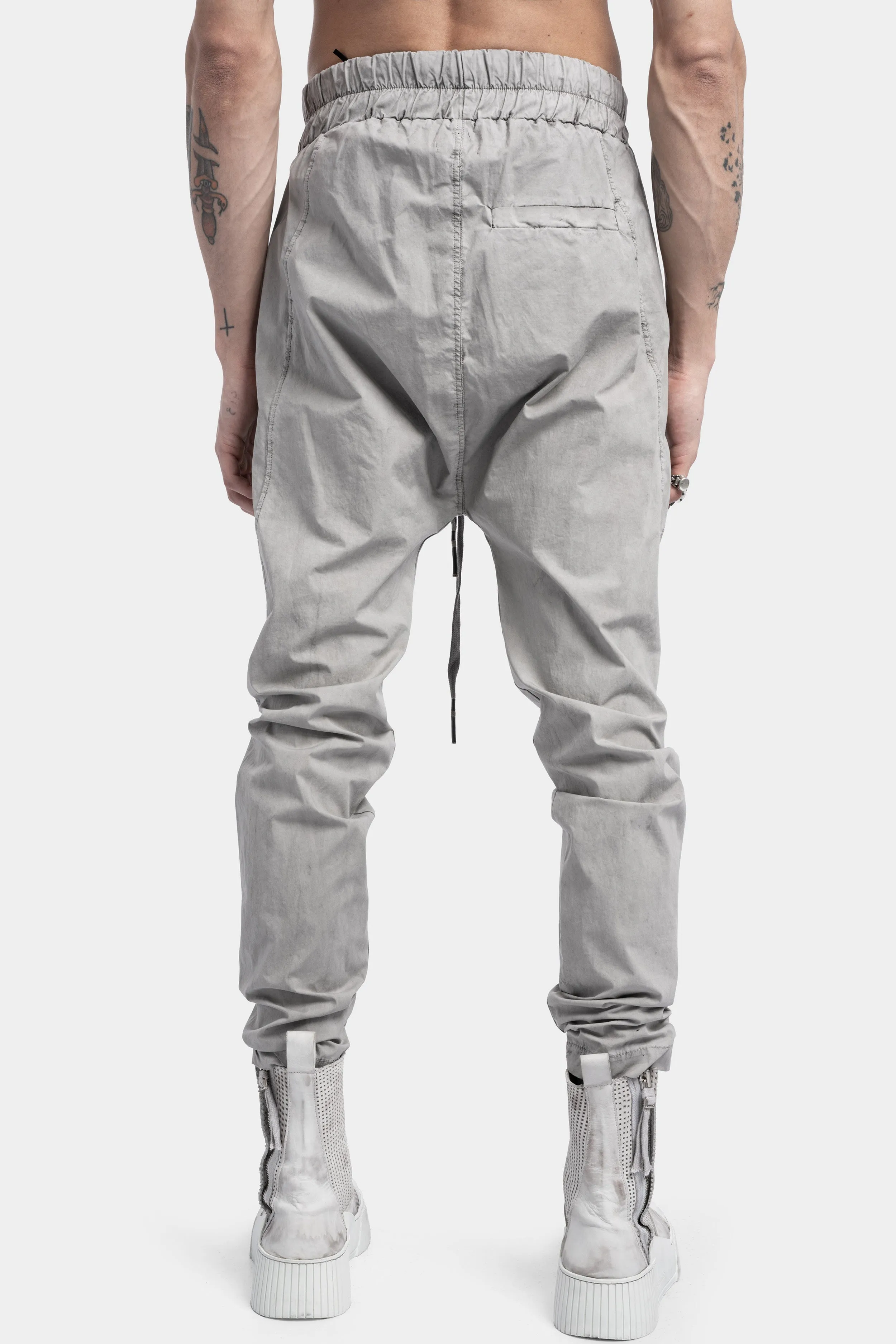 Drop crotch jogger pants, Light Grey