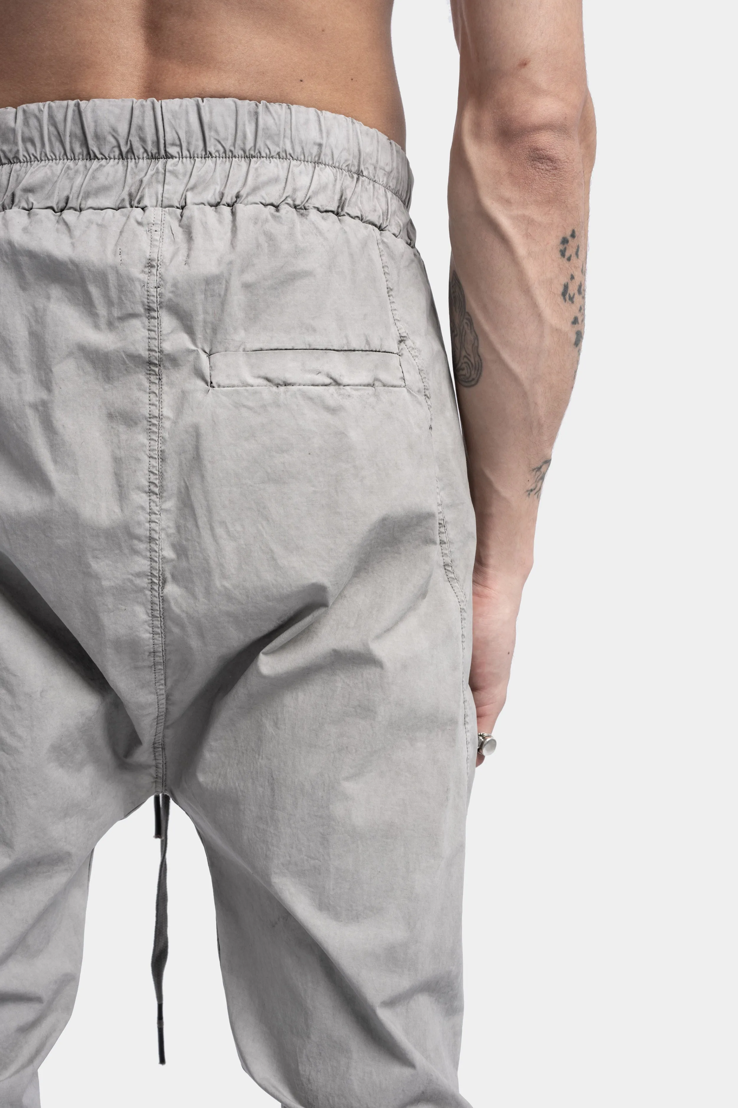 Drop crotch jogger pants, Light Grey