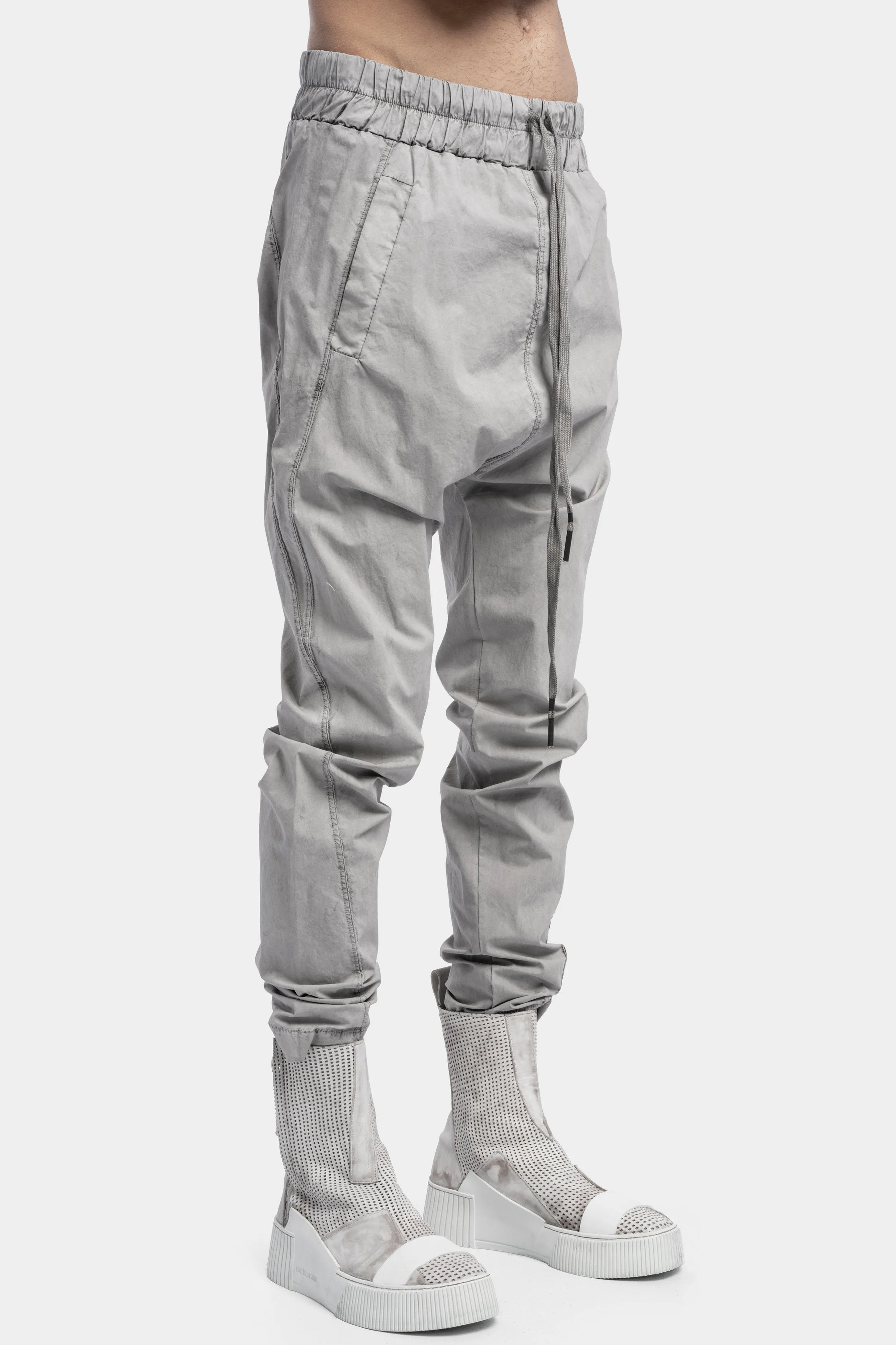 Drop crotch jogger pants, Light Grey