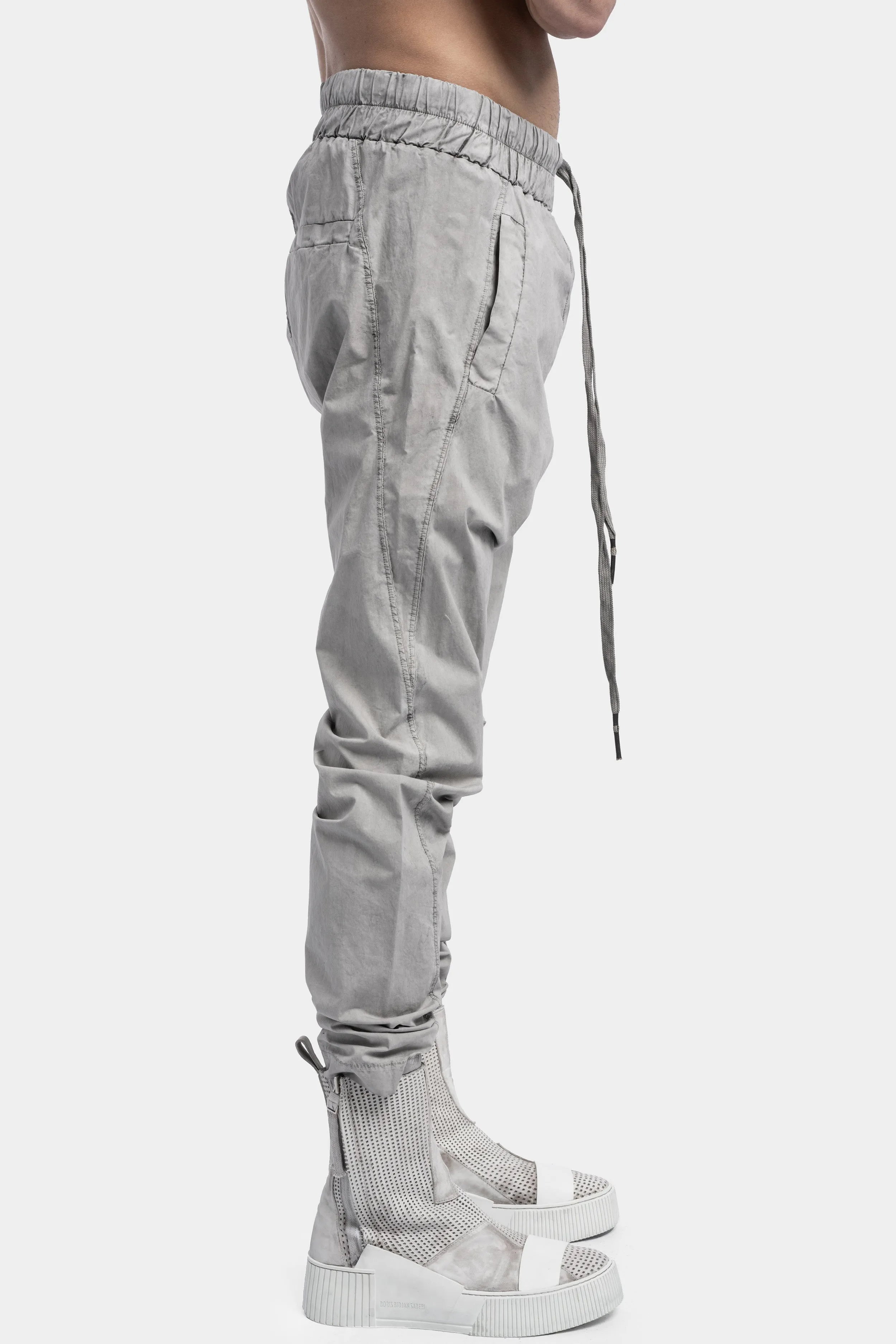 Drop crotch jogger pants, Light Grey