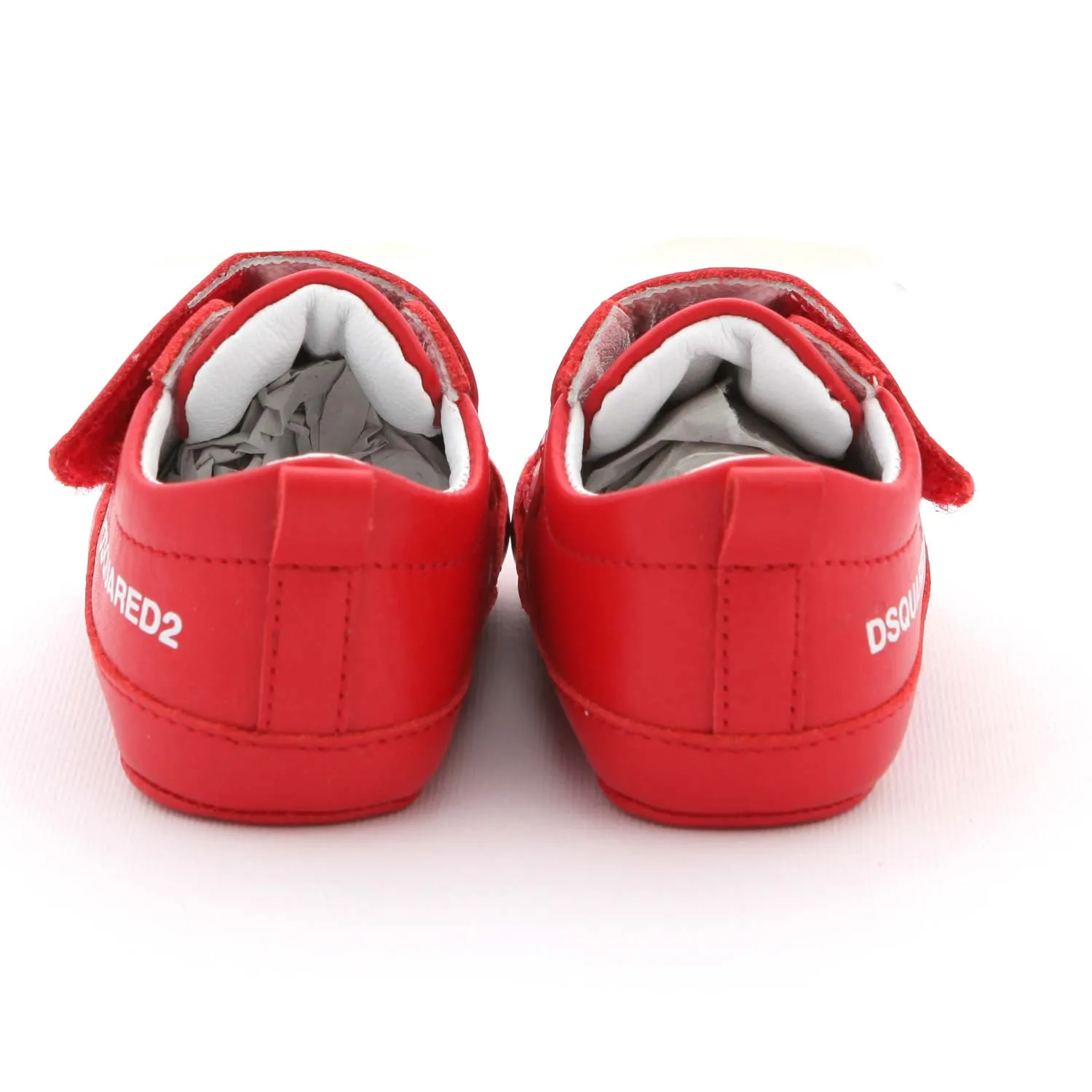 Dsquared2 Unisex Mini Sneaker In Red Leather For Baby