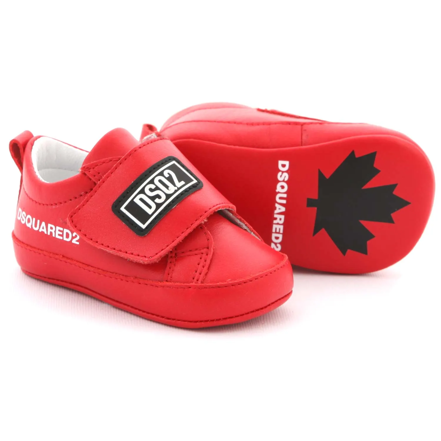 Dsquared2 Unisex Mini Sneaker In Red Leather For Baby