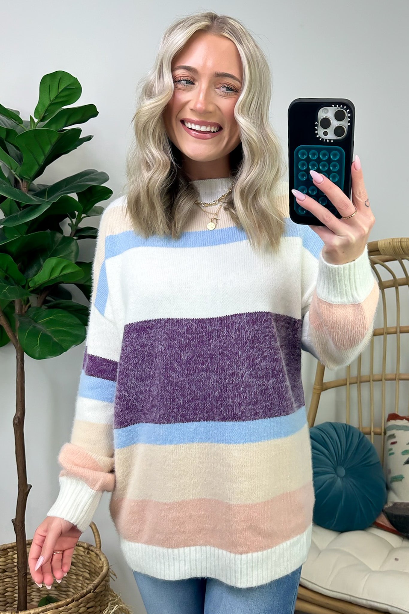 Ellodie Striped Soft Knit Sweater - Clearance