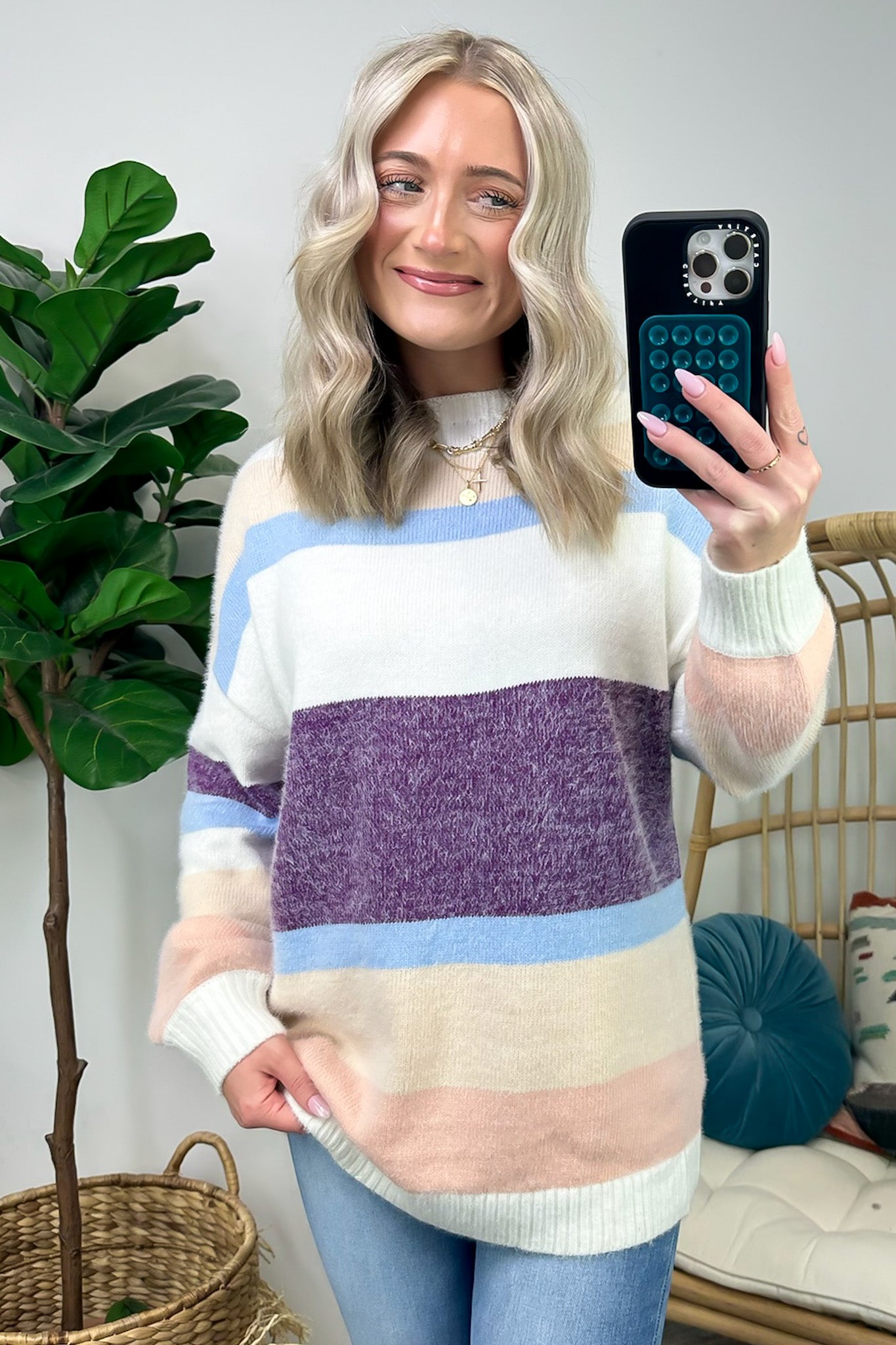 Ellodie Striped Soft Knit Sweater - Clearance