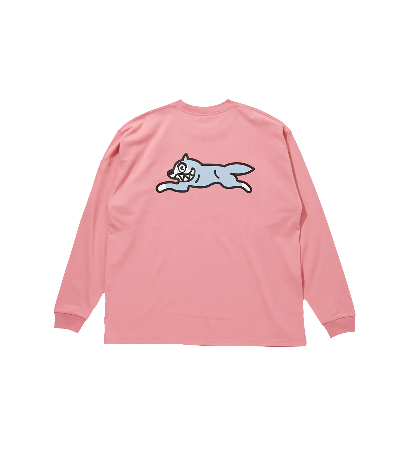 Embroidered Running Dog Long Sleeve T-Shirt - Deep Pink.