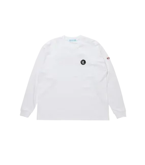 Embroidered Running Dog Long Sleeve T-Shirt - White